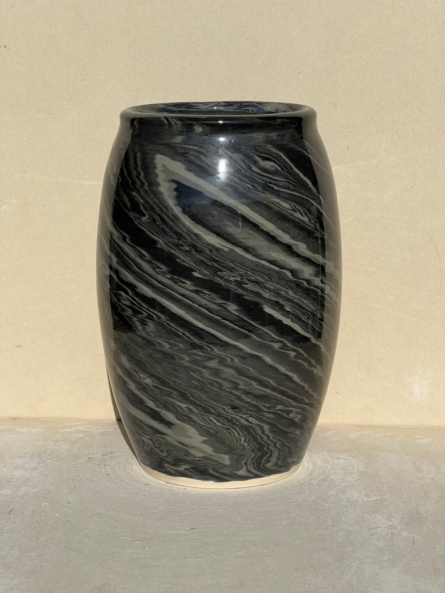 Black Gradient Nerikomi Vase