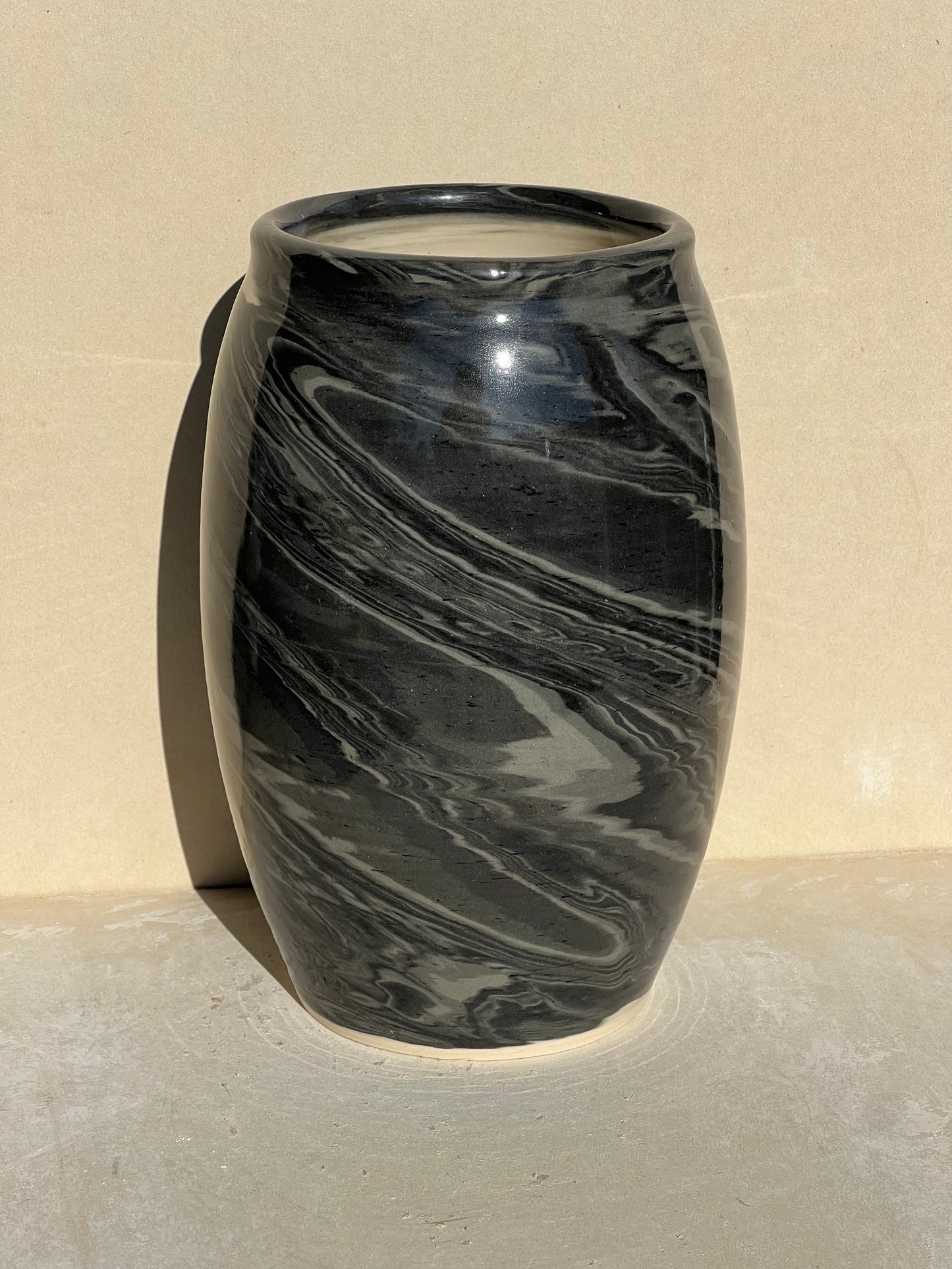 Black Gradient Nerikomi Vase