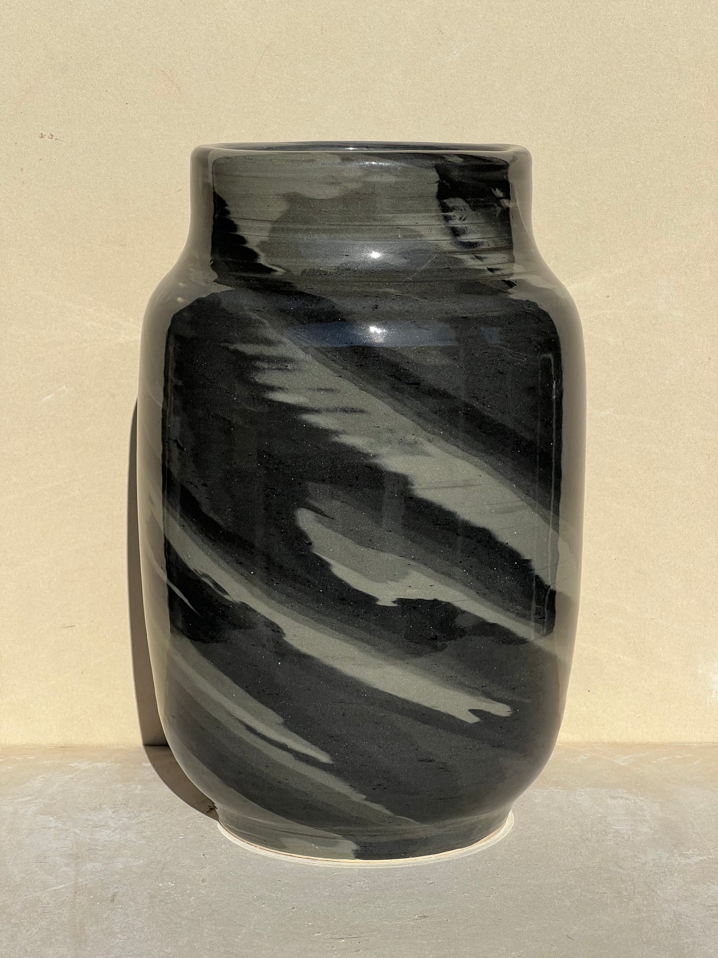 Black Gradient Nerikomi Vase