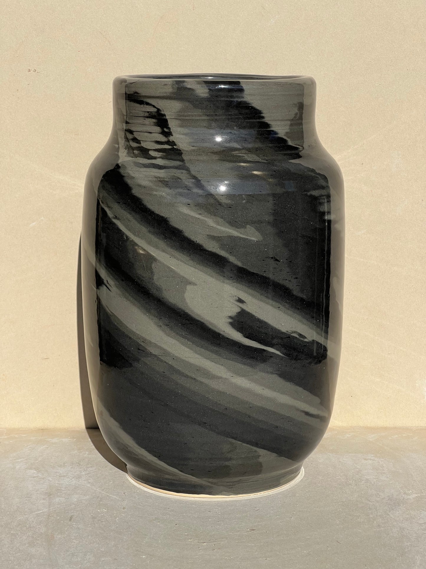 Black Gradient Nerikomi Vase