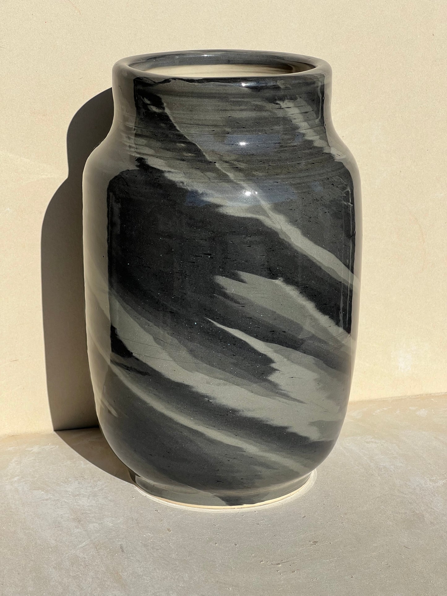 Black Gradient Nerikomi Vase