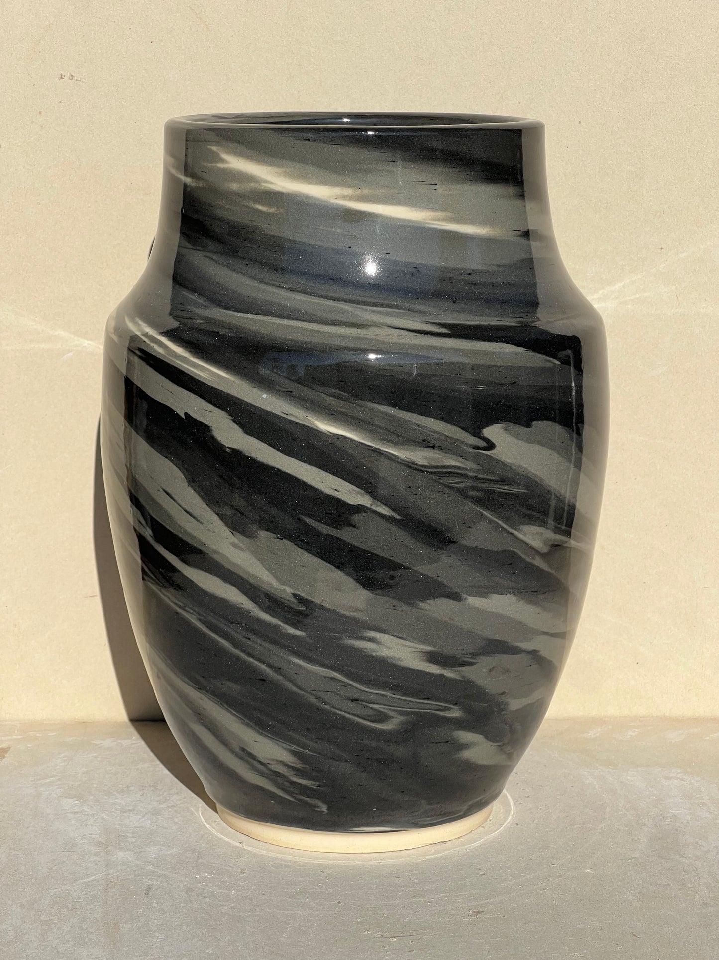 Black Gradient Nerikomi Vase