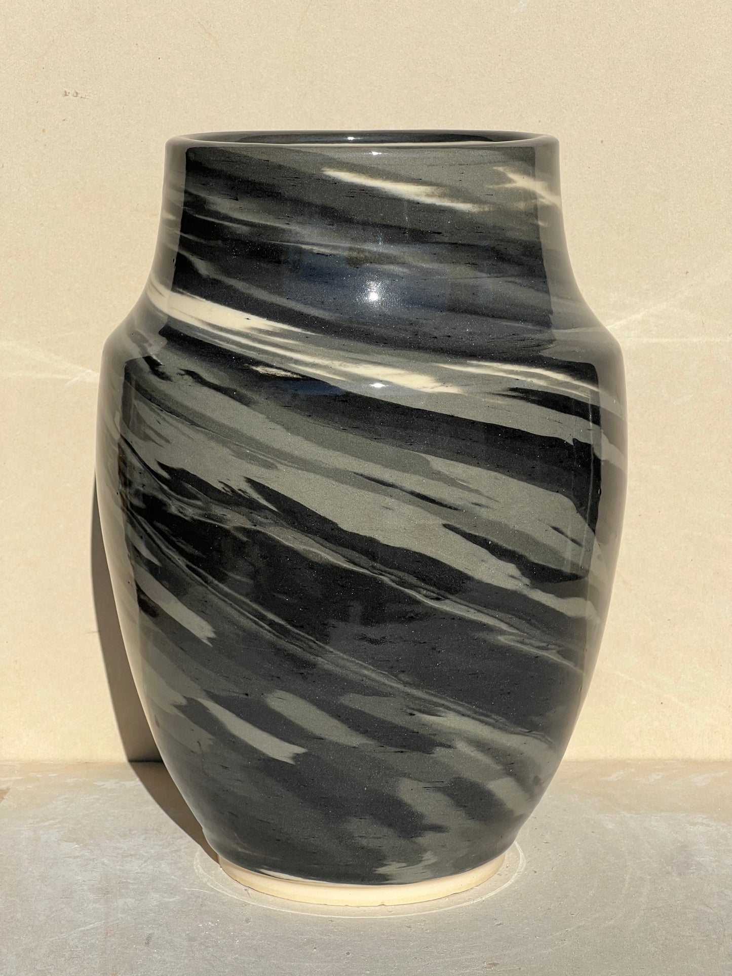 Black Gradient Nerikomi Vase