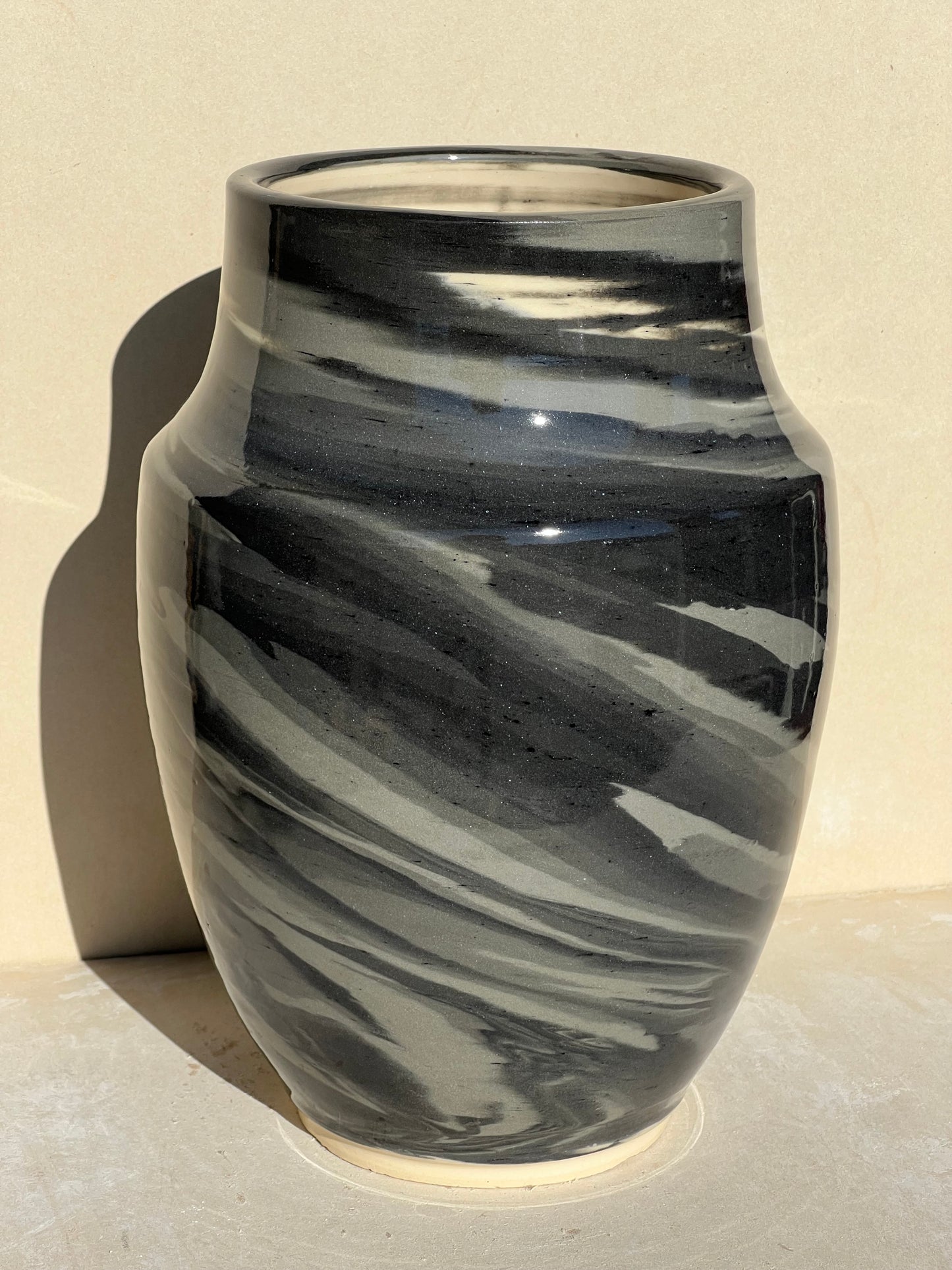 Black Gradient Nerikomi Vase