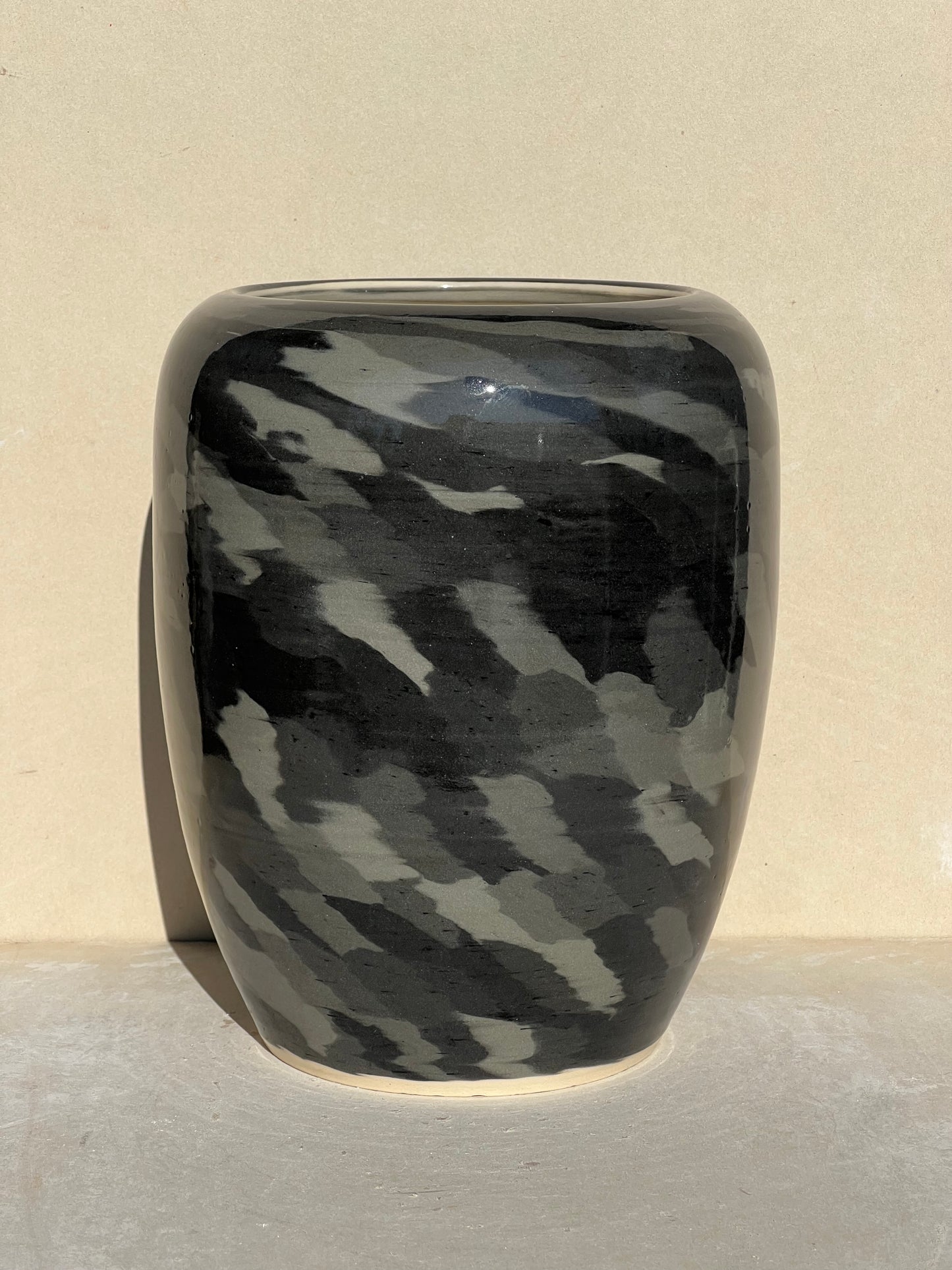 Black Gradient Nerikomi Vase