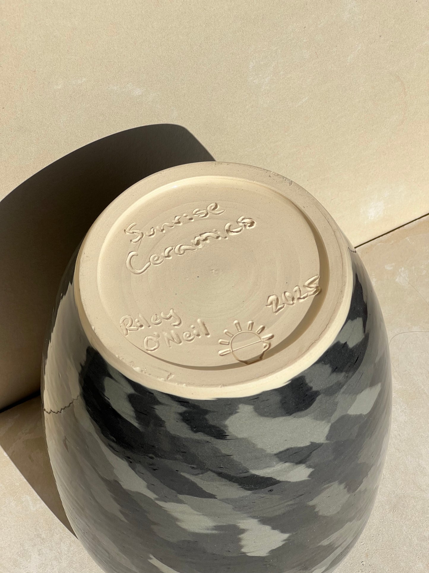 Black Gradient Nerikomi Vase