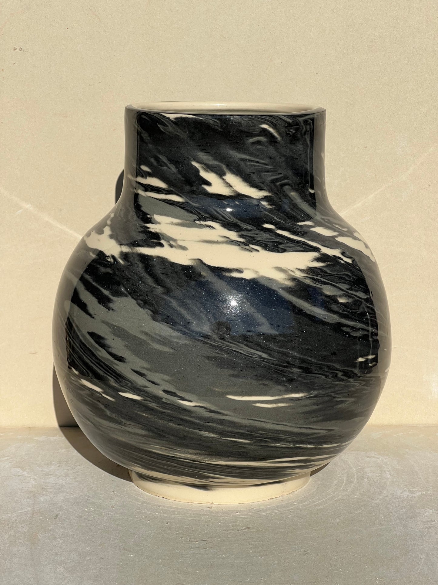 Black Gradient Nerikomi Vase