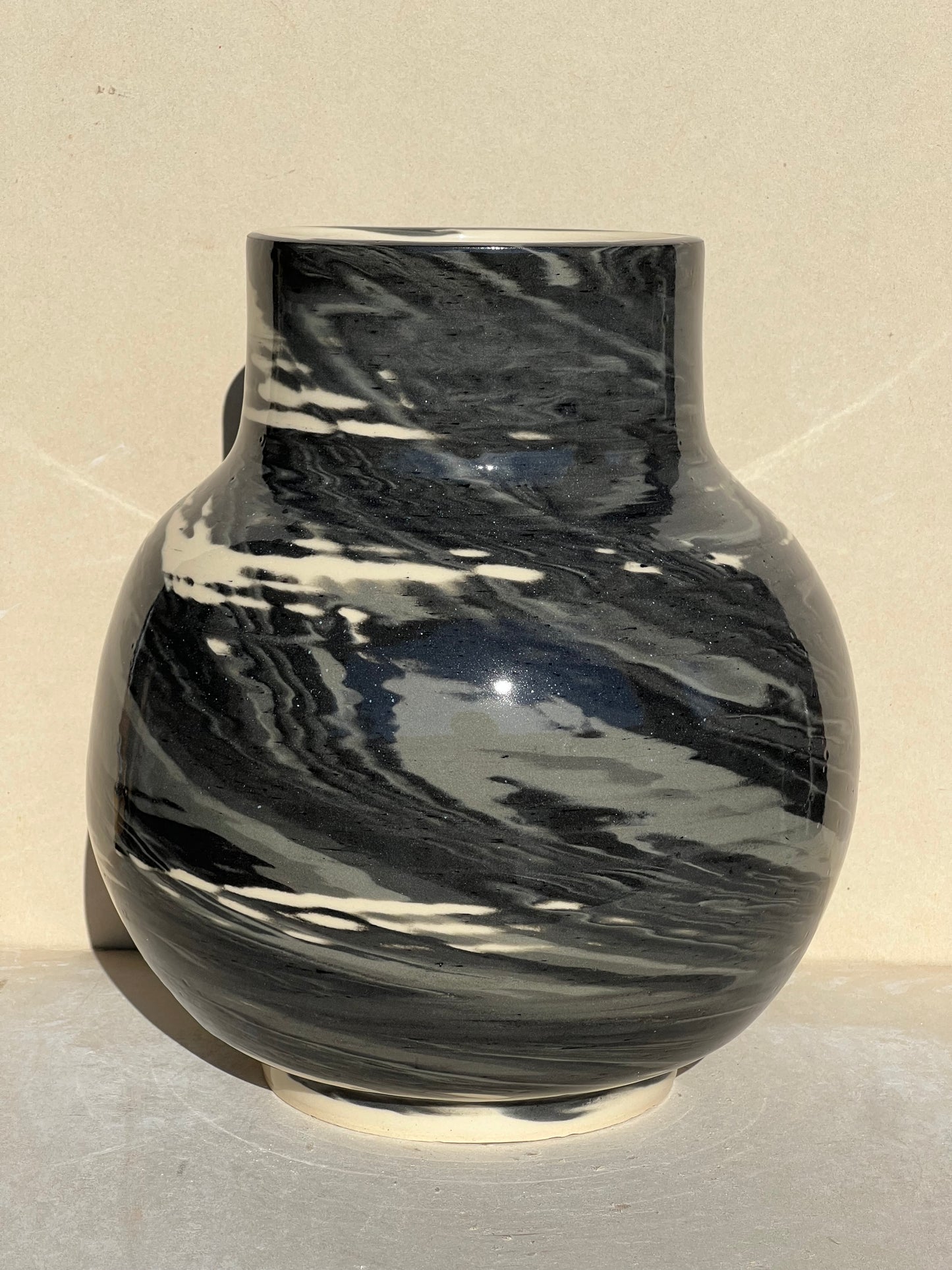 Black Gradient Nerikomi Vase