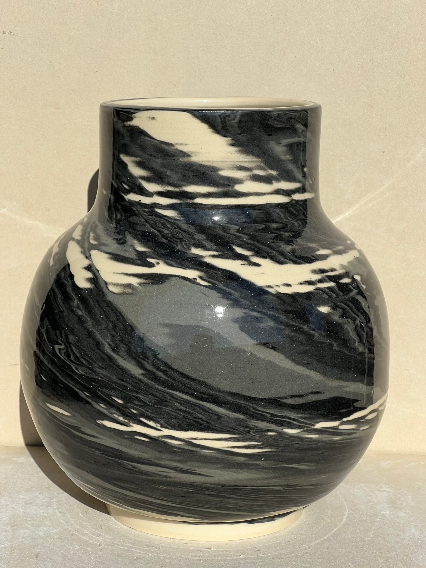 Black Gradient Nerikomi Vase