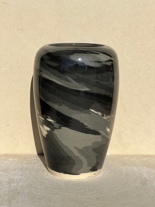 Black Gradient Nerikomi Vase