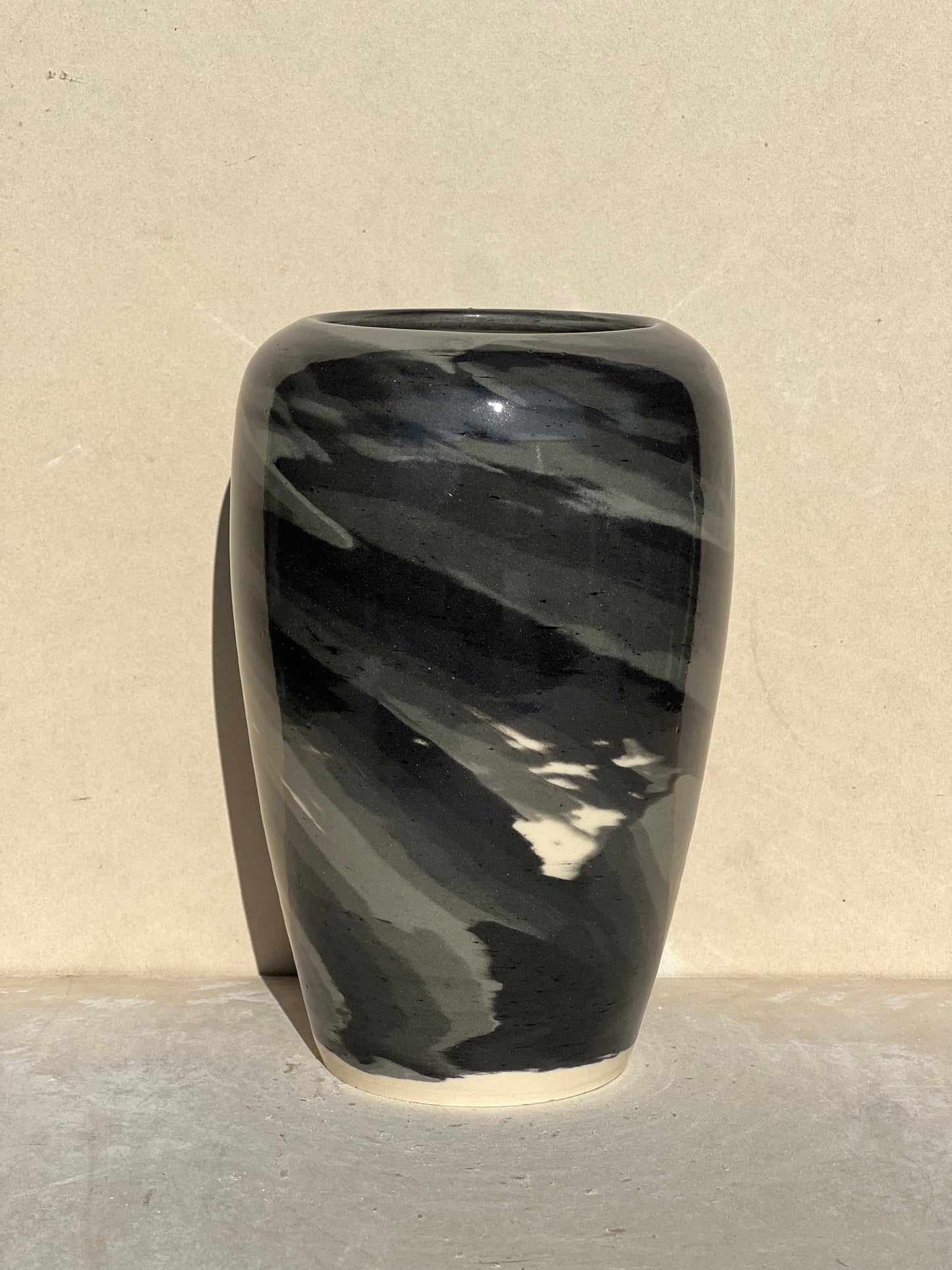 Black Gradient Nerikomi Vase