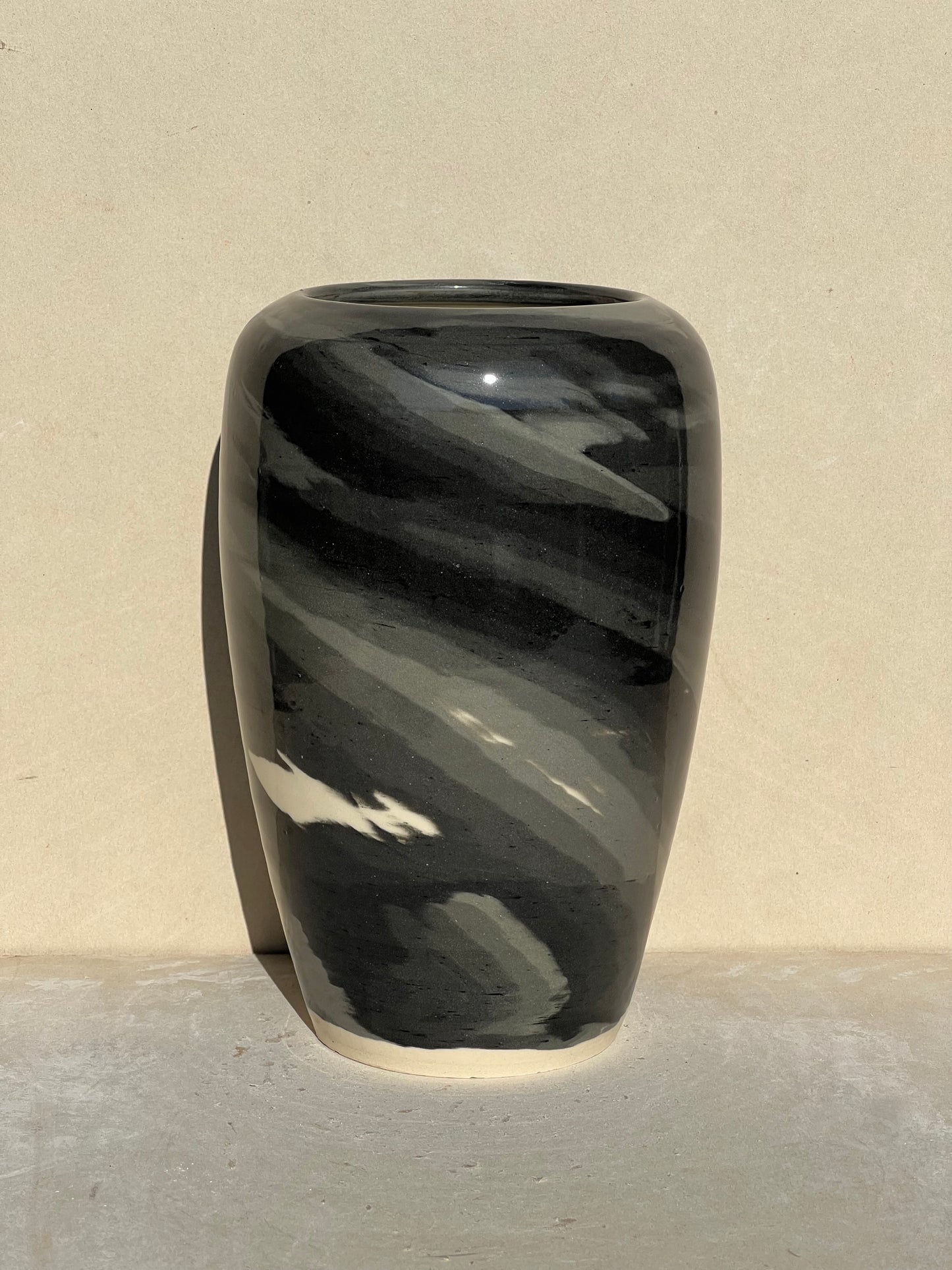 Black Gradient Nerikomi Vase