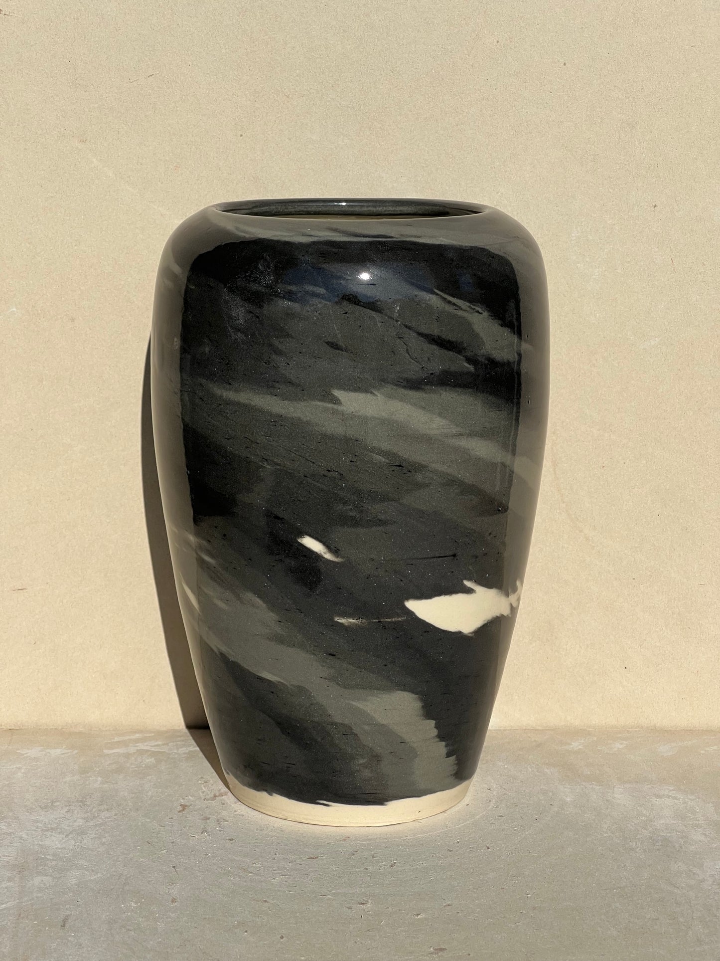 Black Gradient Nerikomi Vase