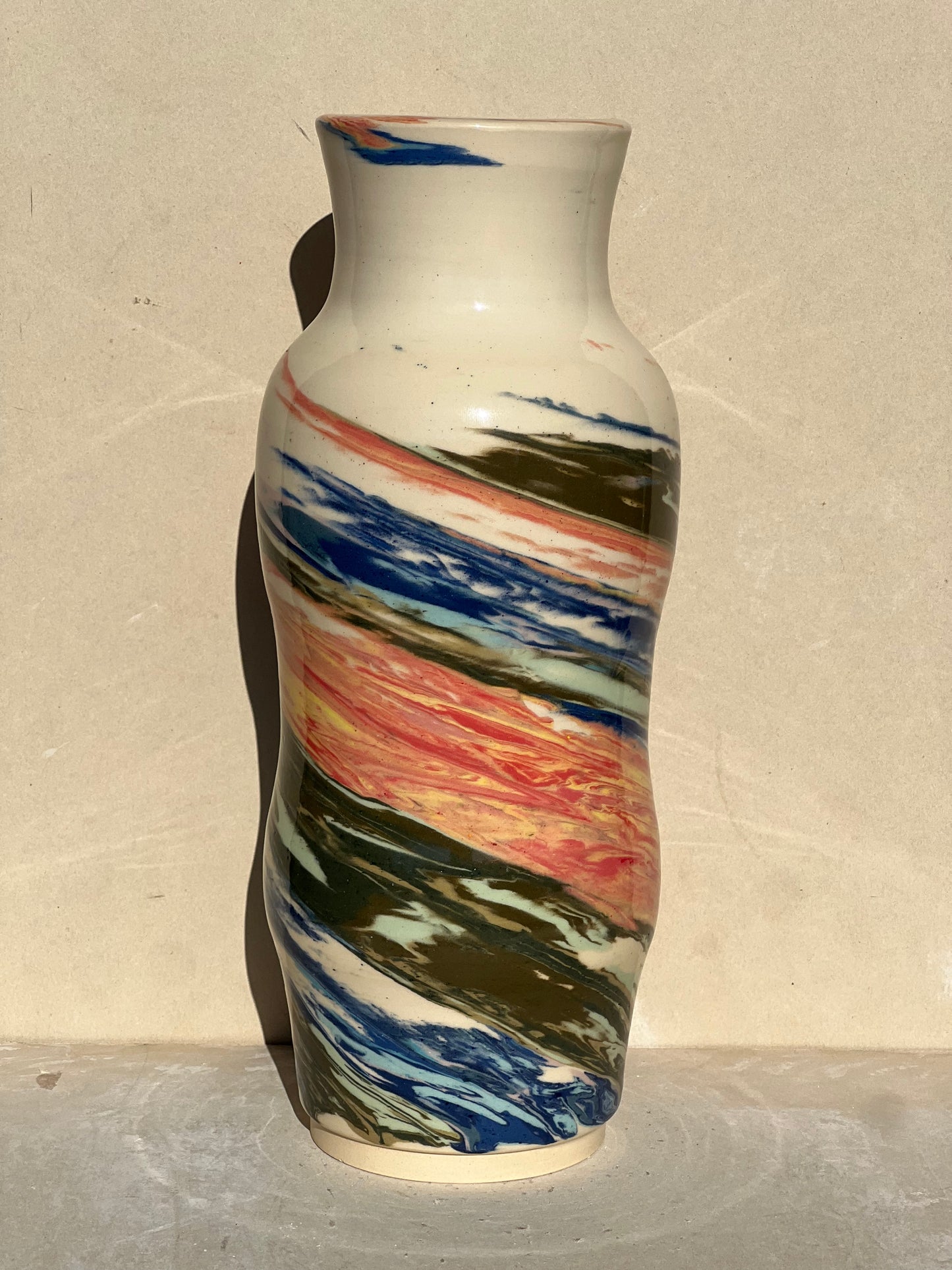 Tall Nerikomi Bubble Vase