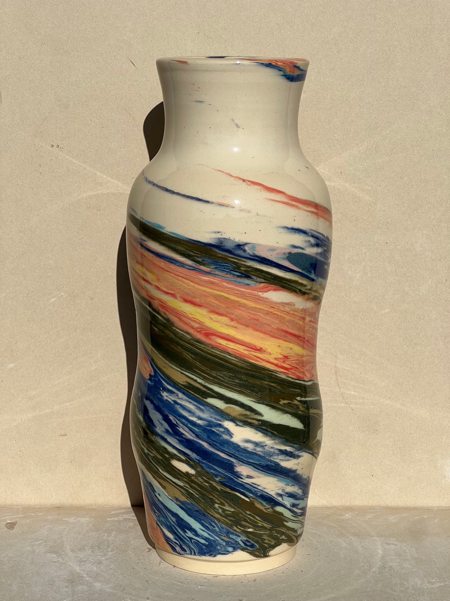 Tall Nerikomi Bubble Vase