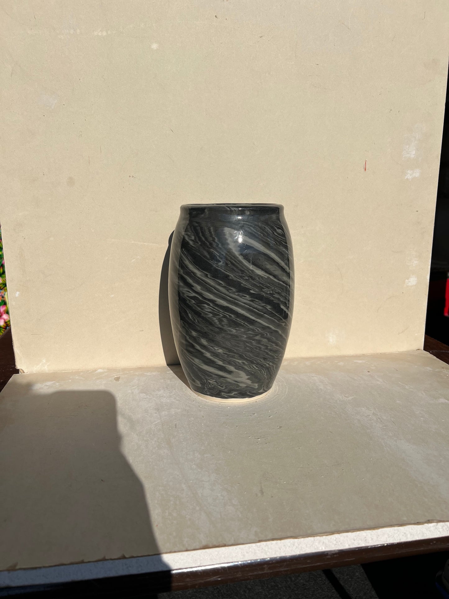 Black Gradient Nerikomi Vase