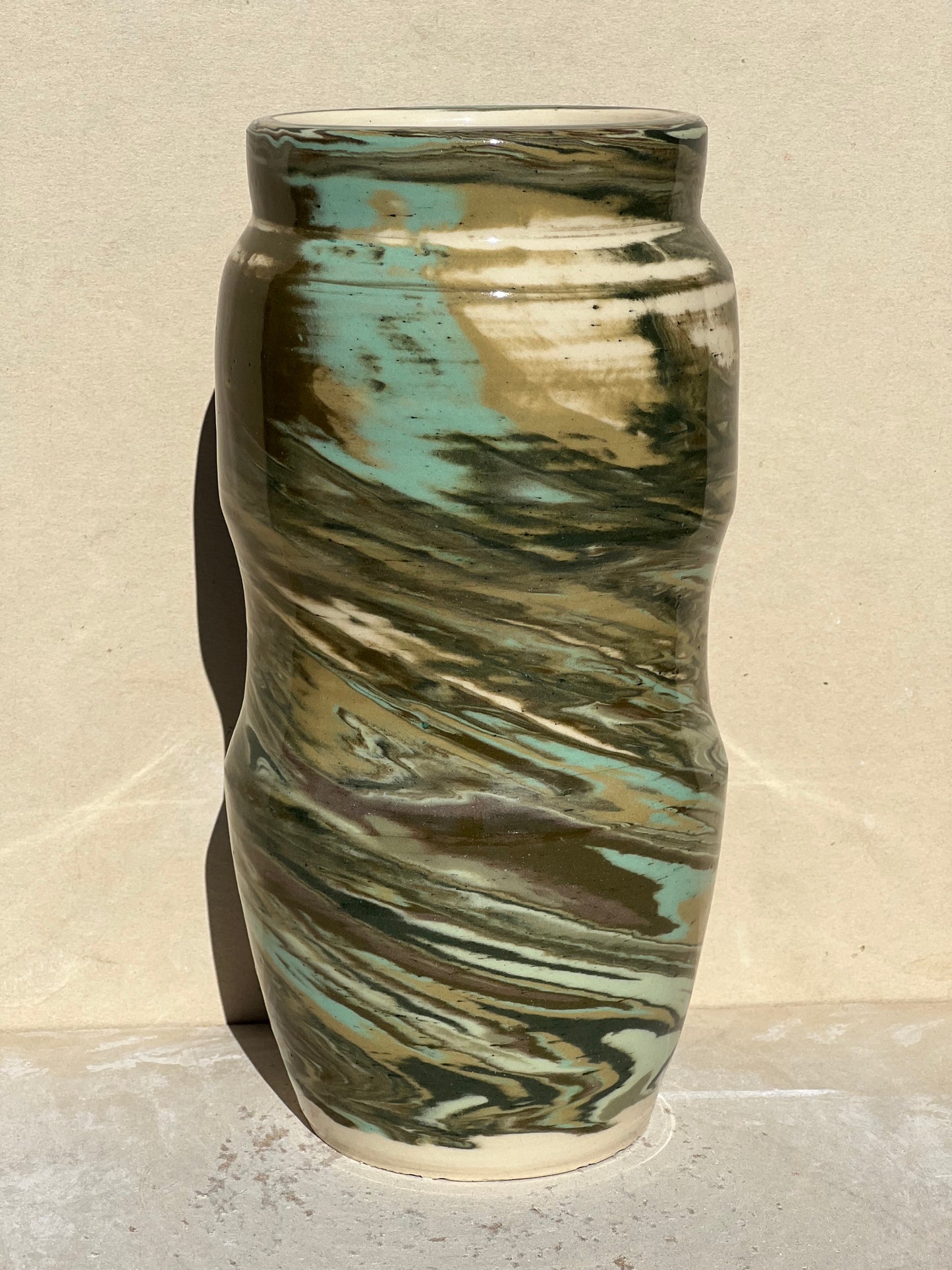 All Green Nerikomi Vase