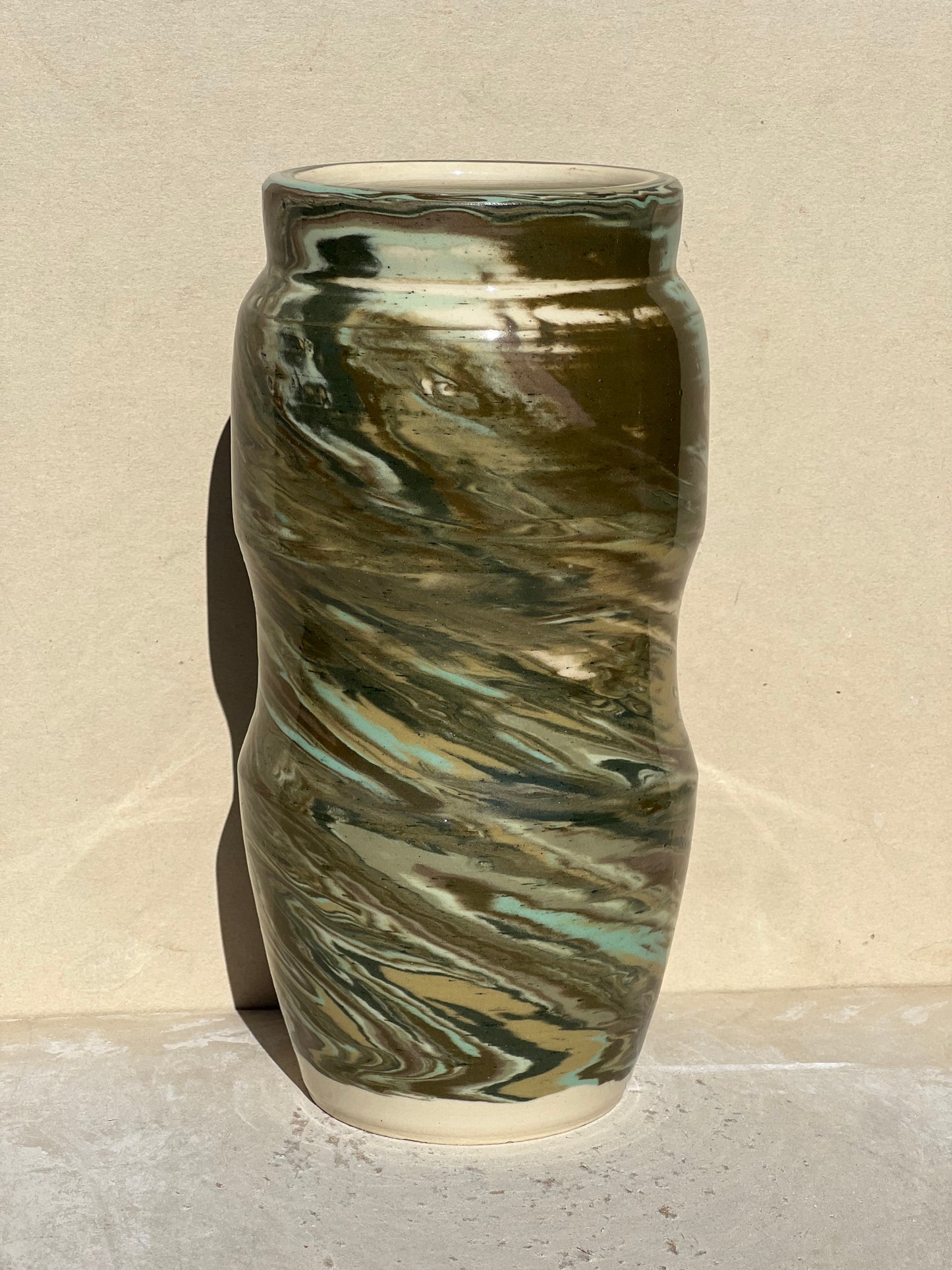 All Green Nerikomi Vase