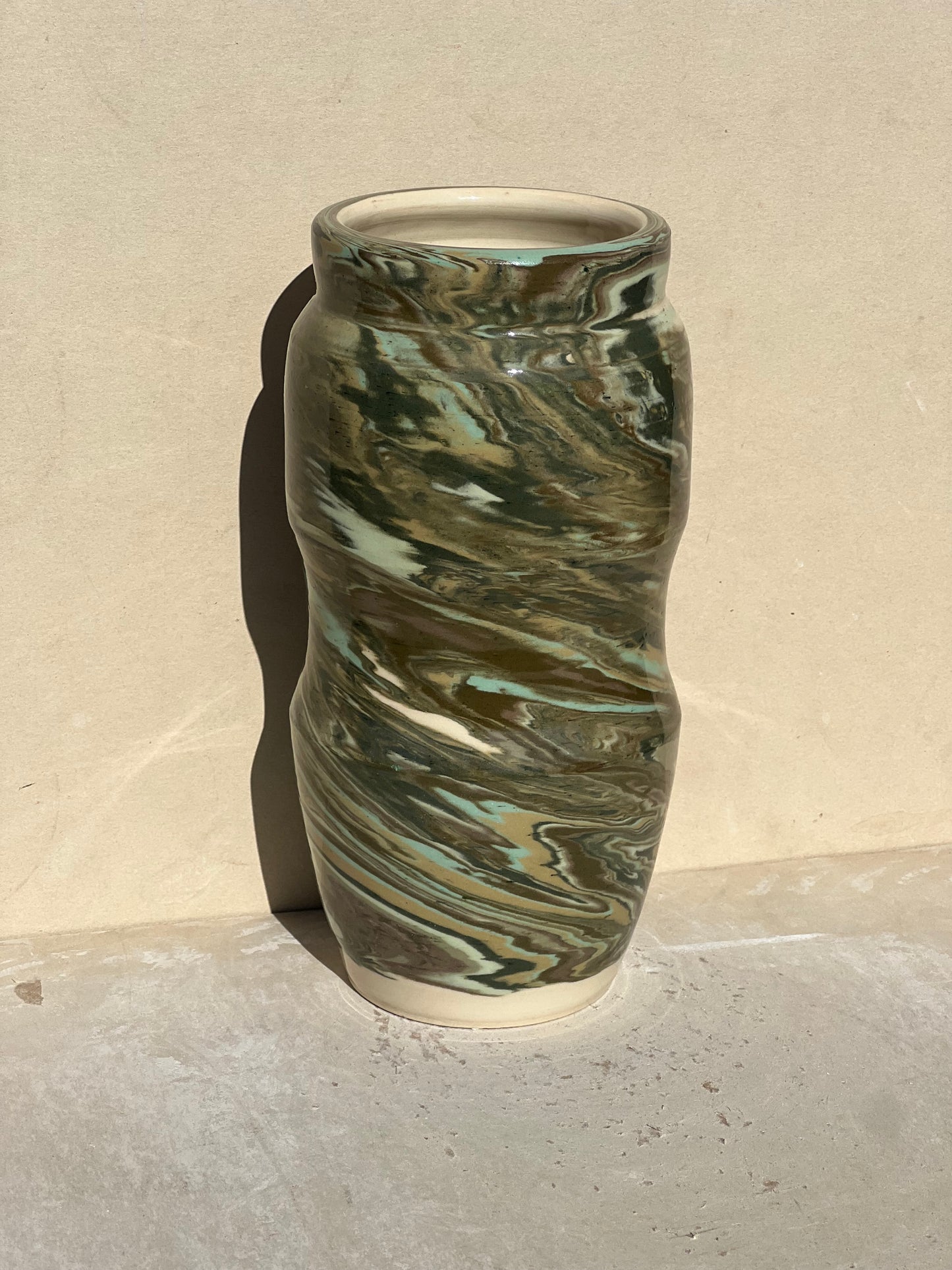 All Green Nerikomi Vase