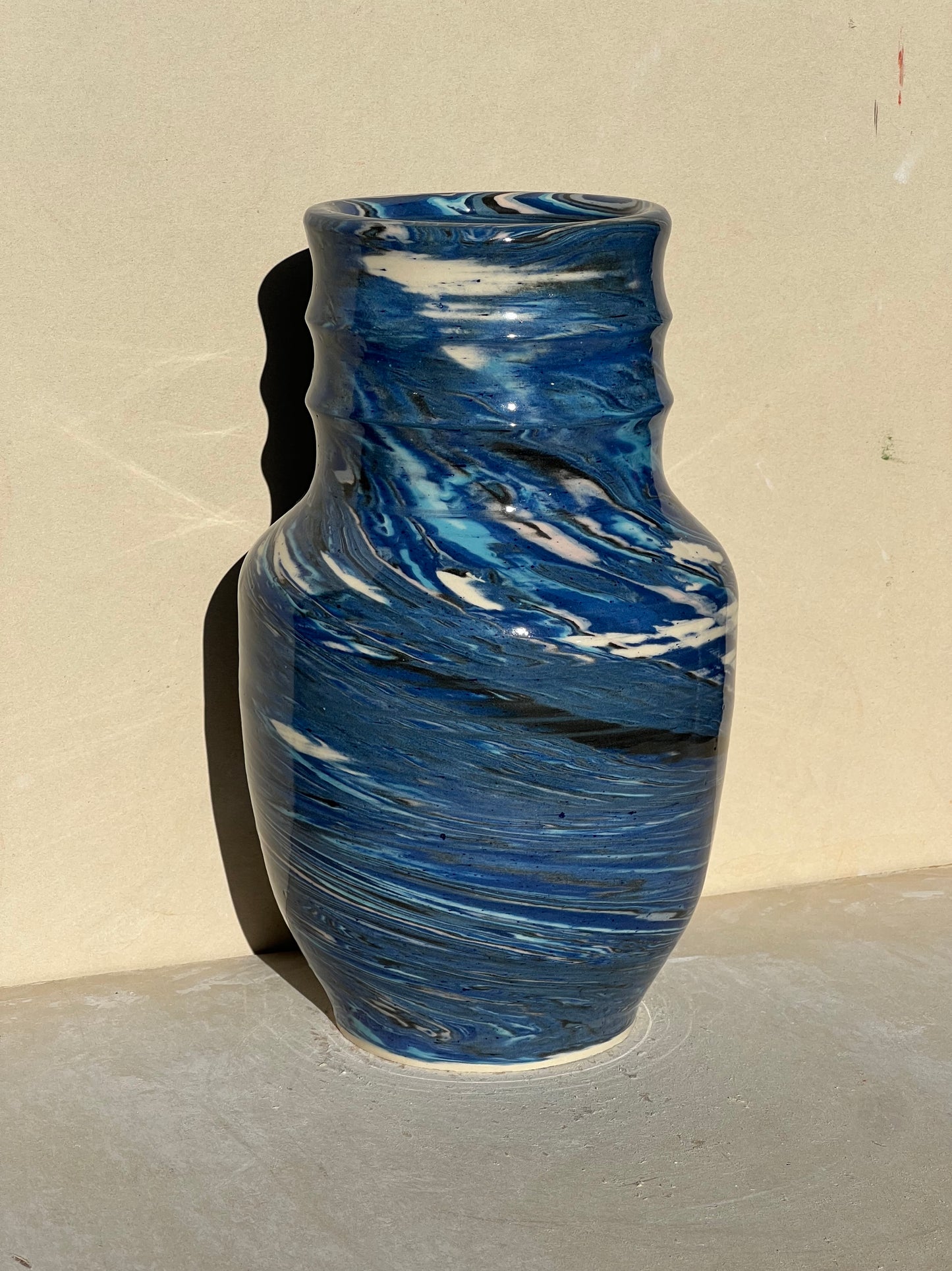 Blues Marbled vase