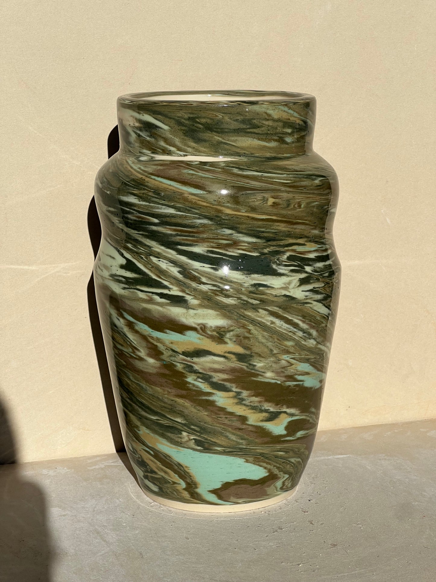 All Green Nerikomi Vase