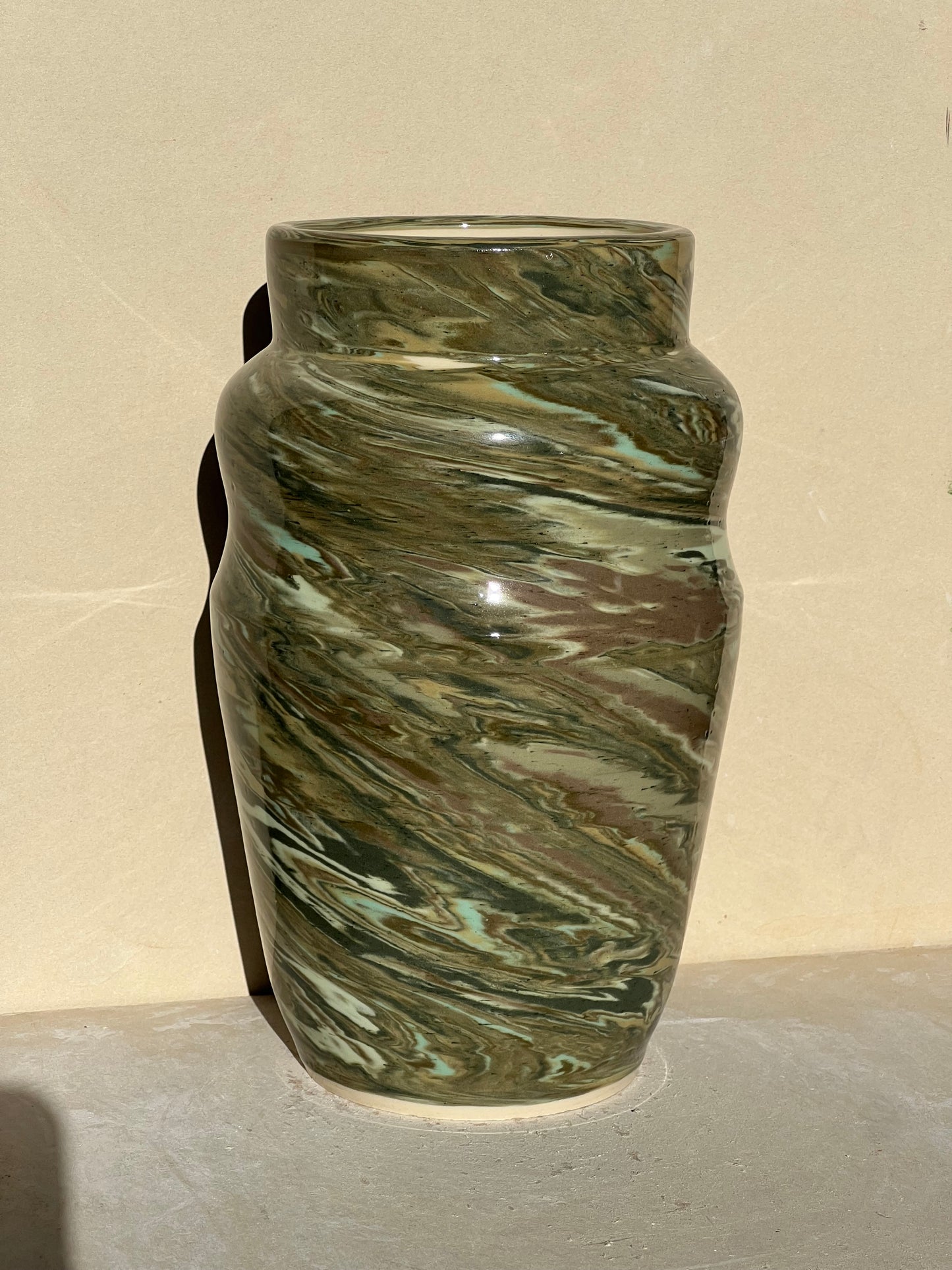 All Green Nerikomi Vase