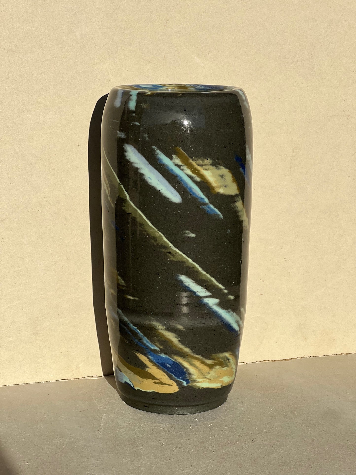 Black Marbled Vase