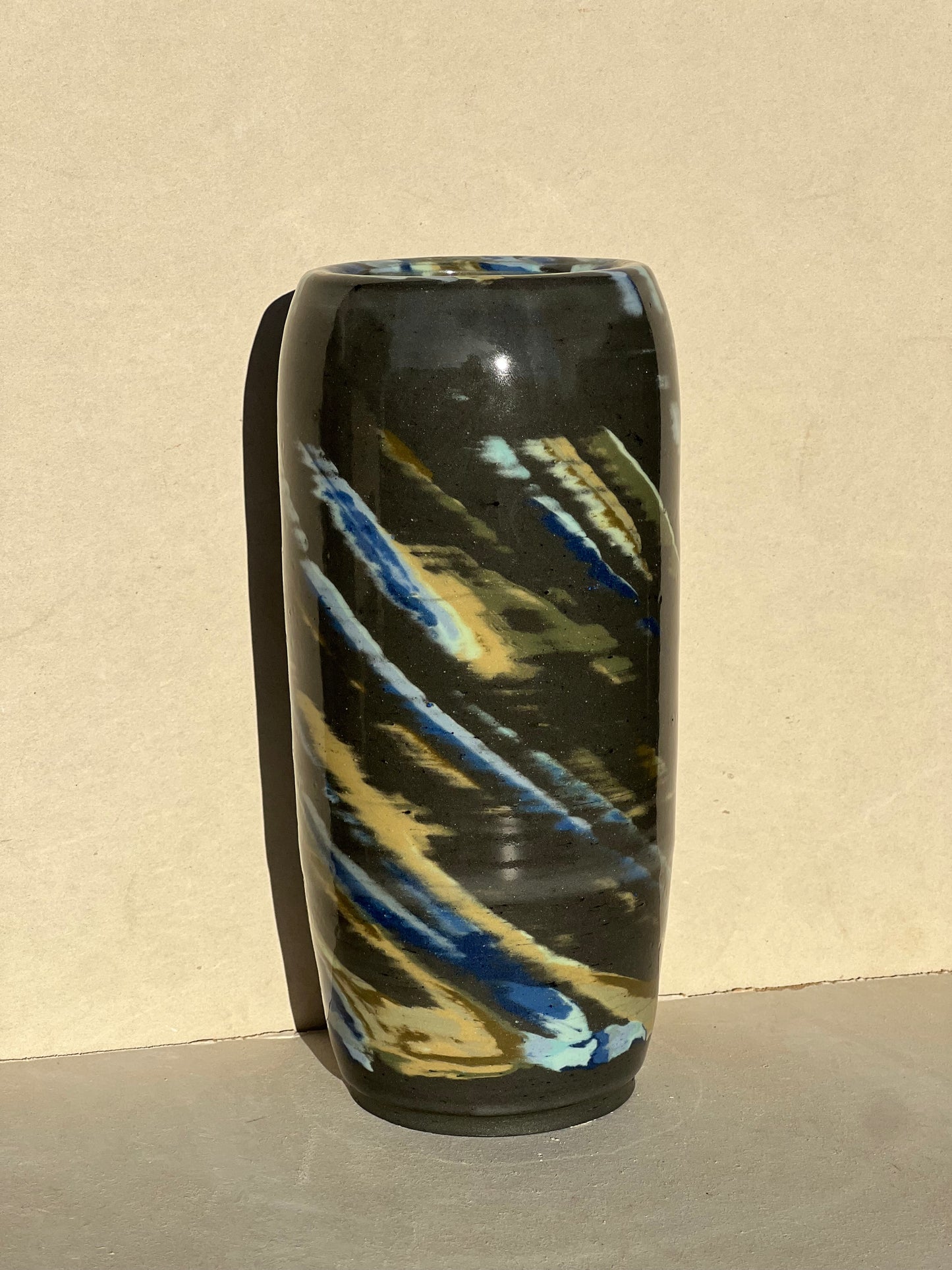 Black Marbled Vase