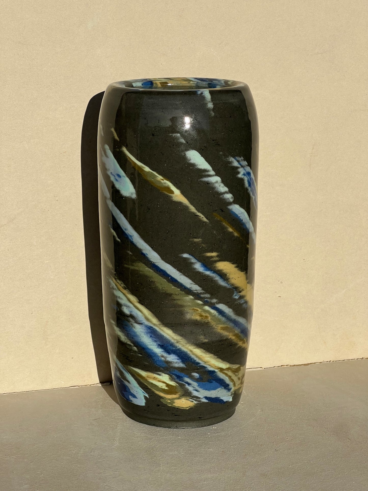 Black Marbled Vase