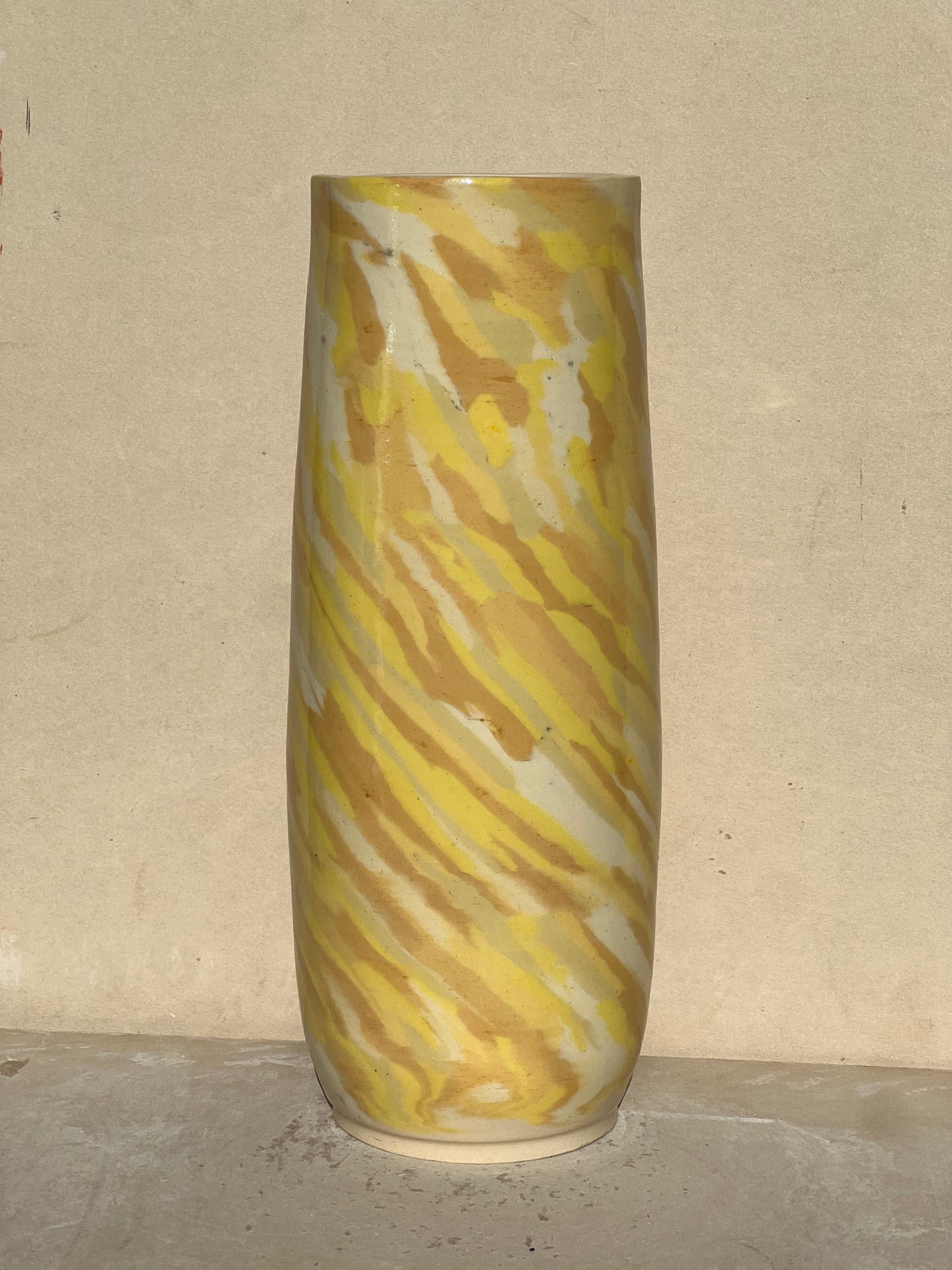All Yellow Nerikomi Vase