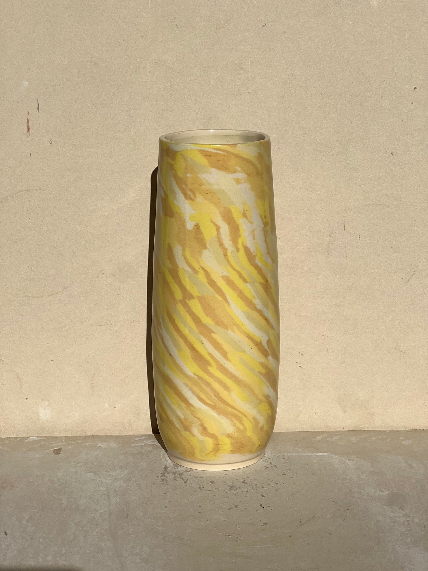 All Yellow Nerikomi Vase