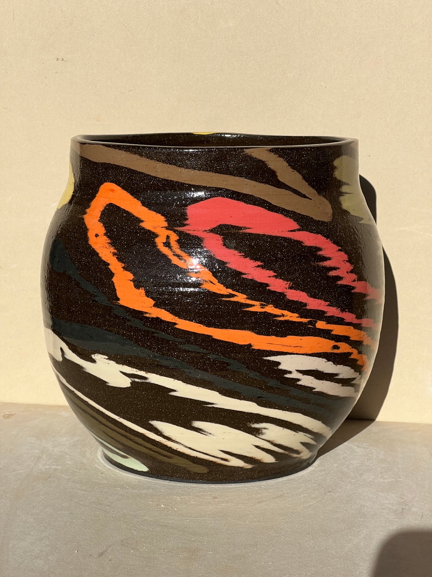 Multi-Colored Brown Vase