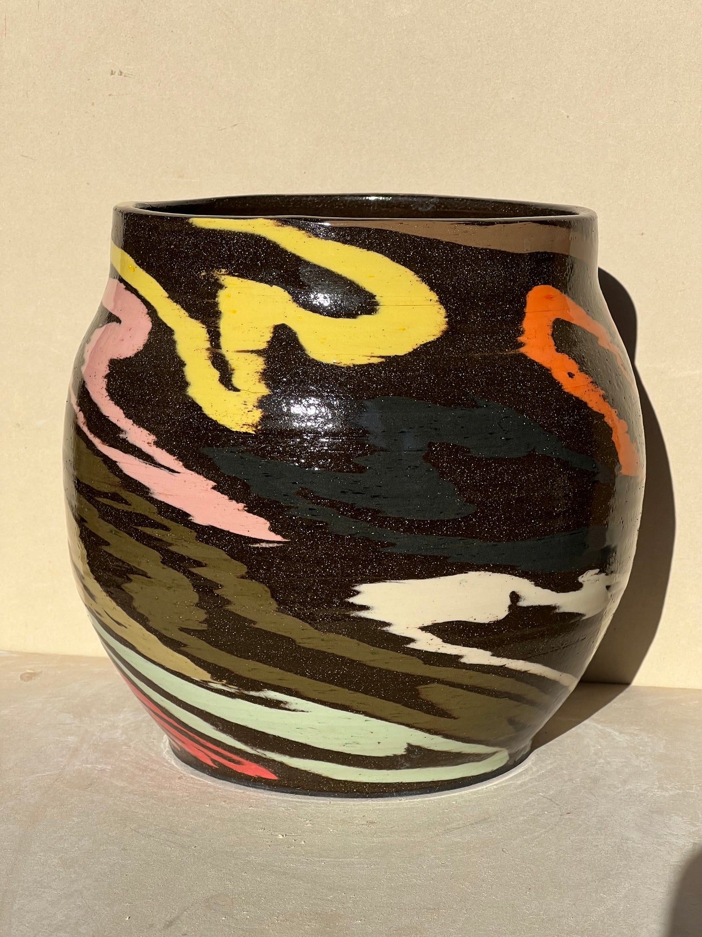 Multi-Colored Brown Vase
