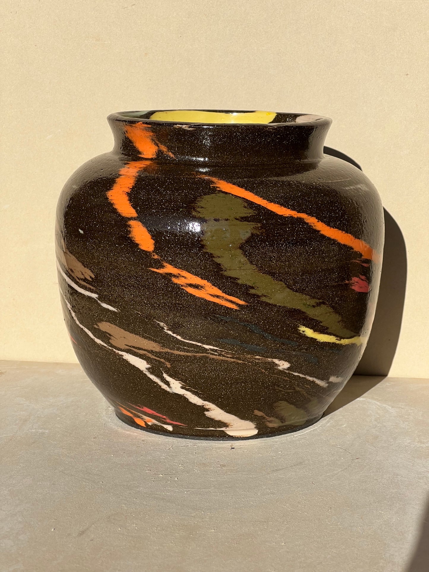 Multi-Colored Brown Vase