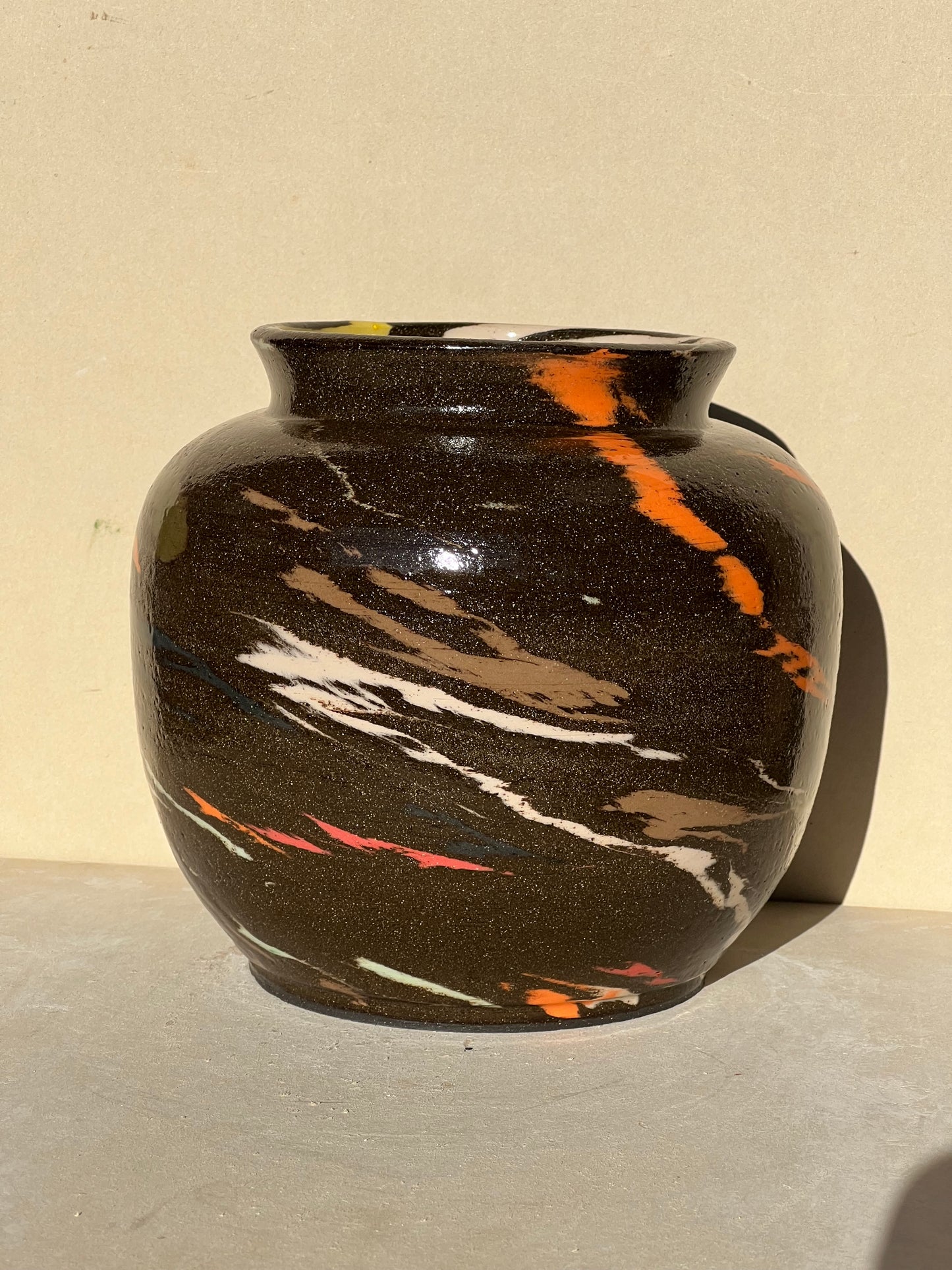Multi-Colored Brown Vase