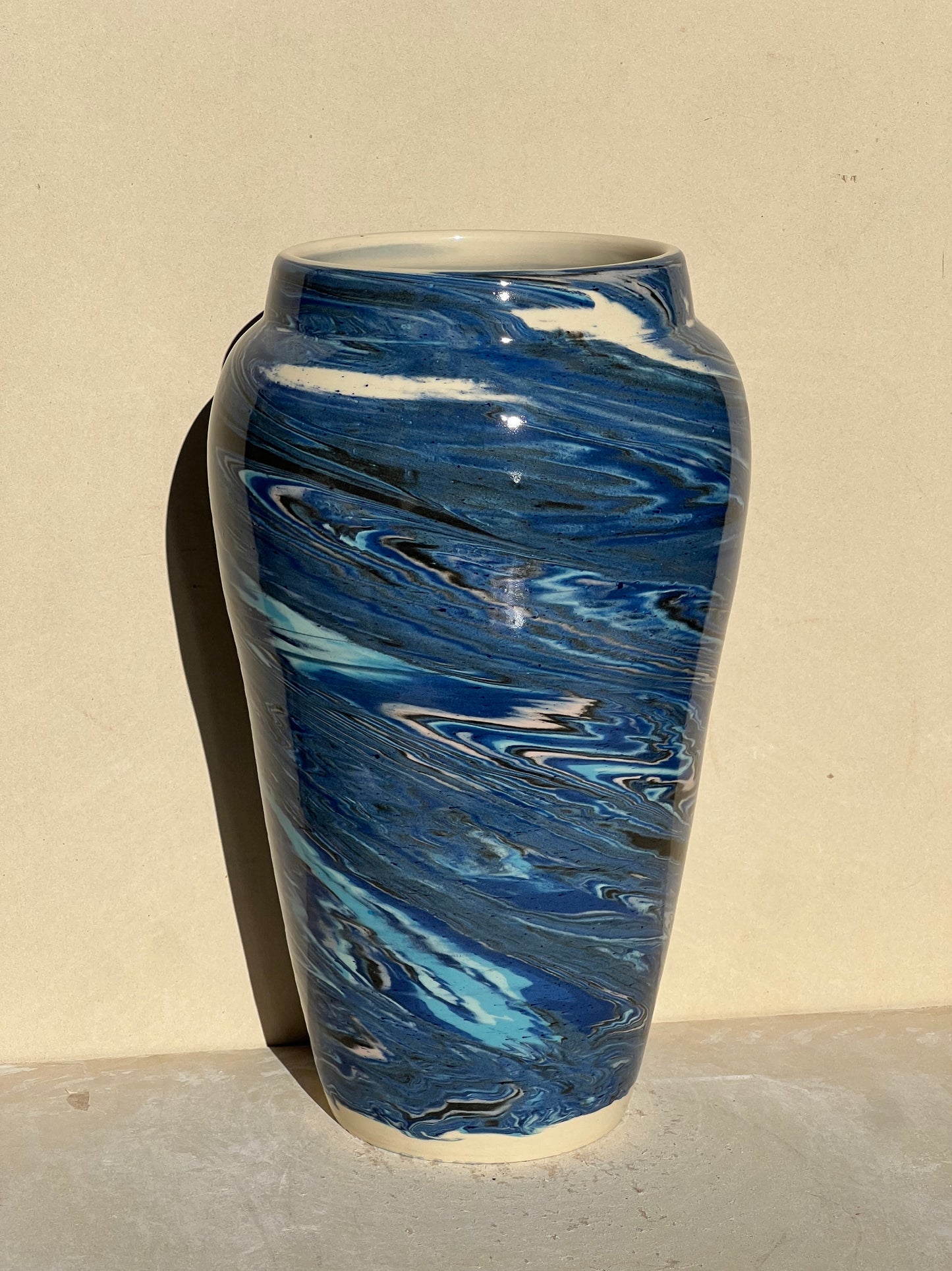 All Blues Marbled Vase