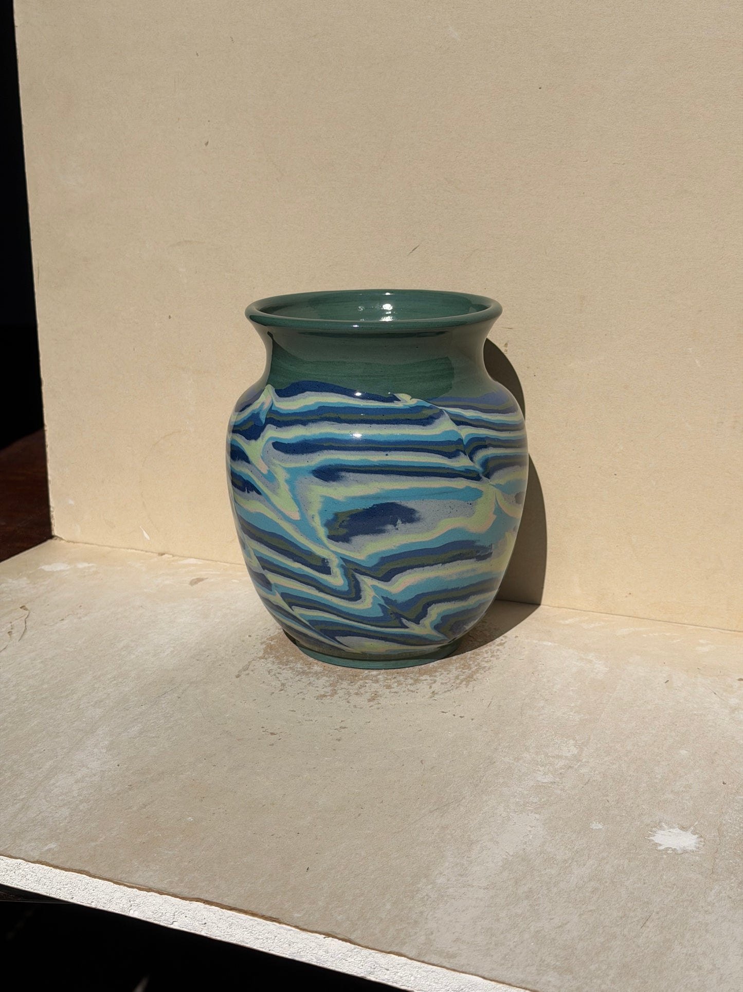 Blue and Green Nerikomi Vase