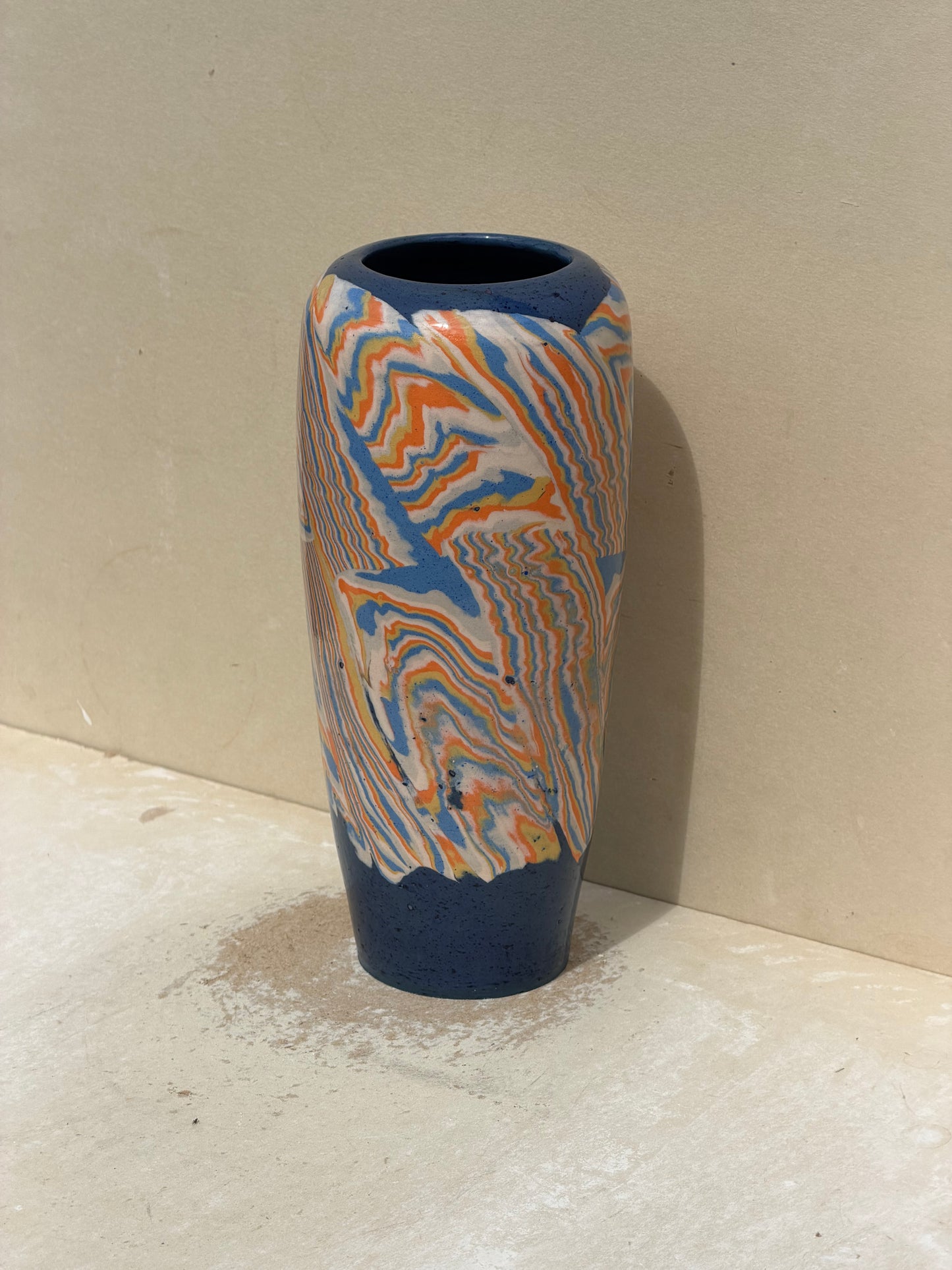 Blue Nerikomi Vase