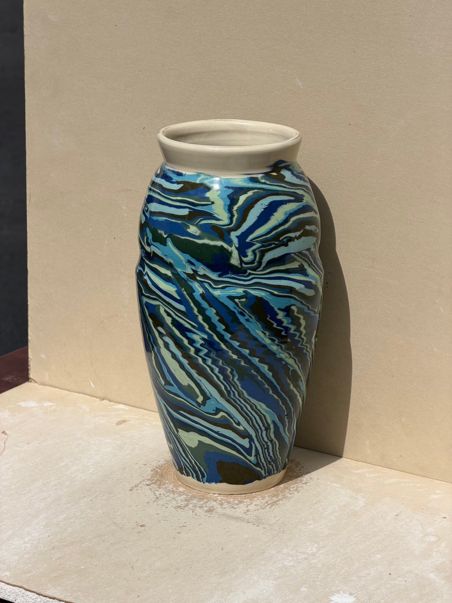 Blue and Green Nerikomi Vase