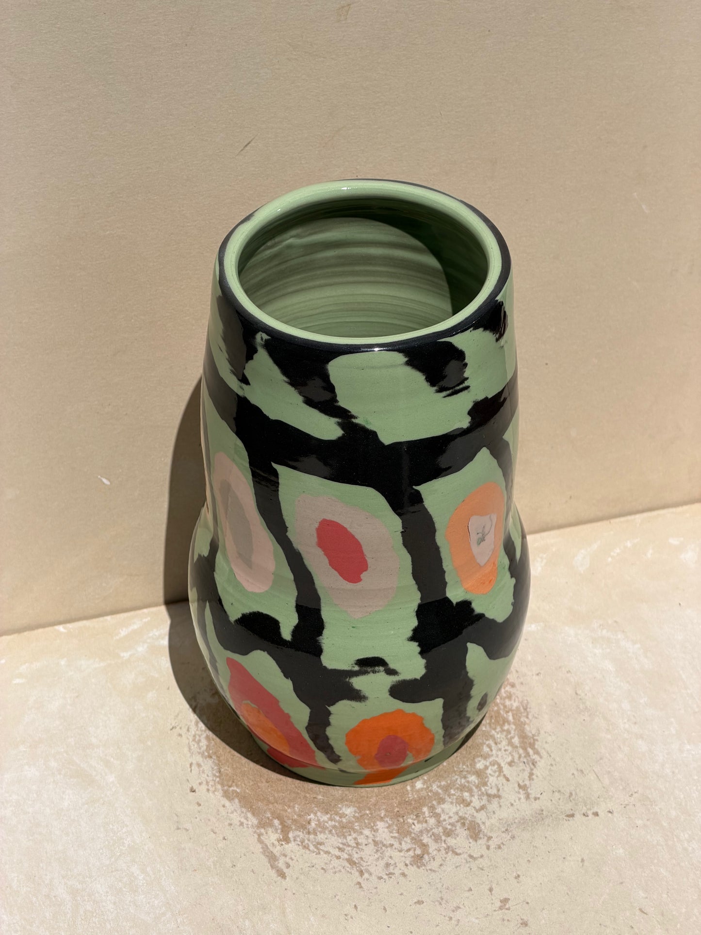 Green Carved Vase