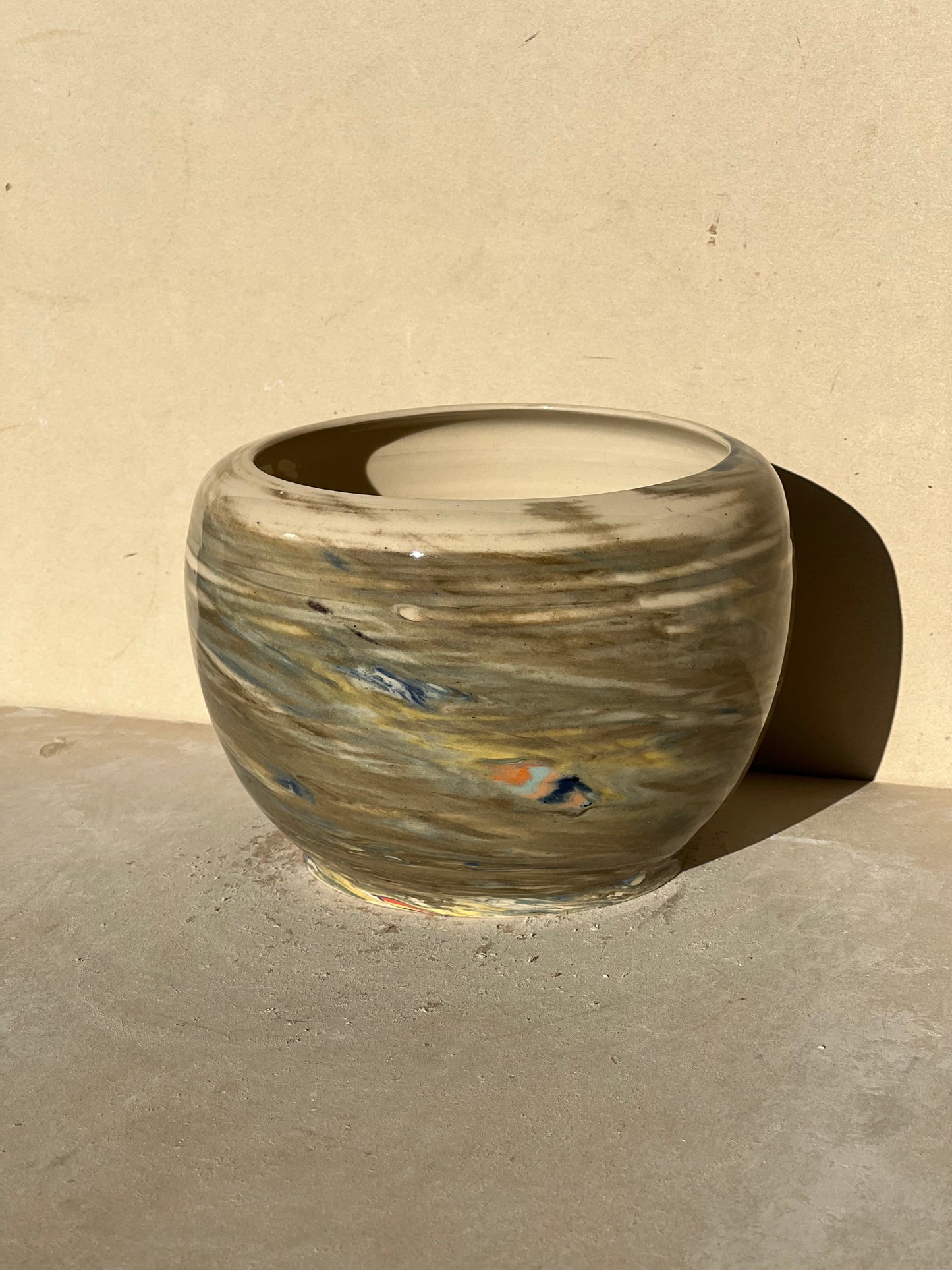 Green Reclaimed Nerikomi Pattern catch all vase