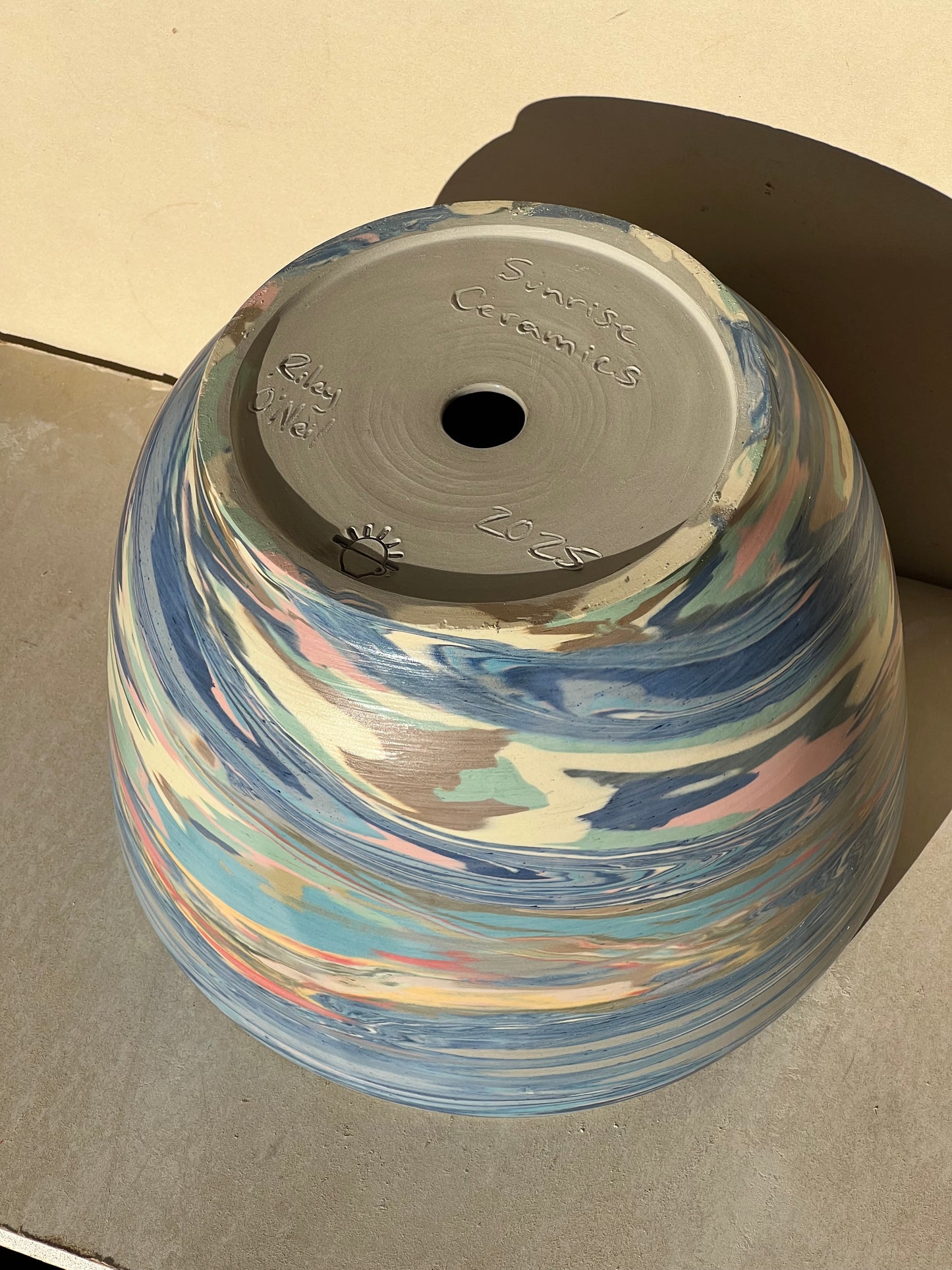 Large Scrap Nerikomi Matte Planter