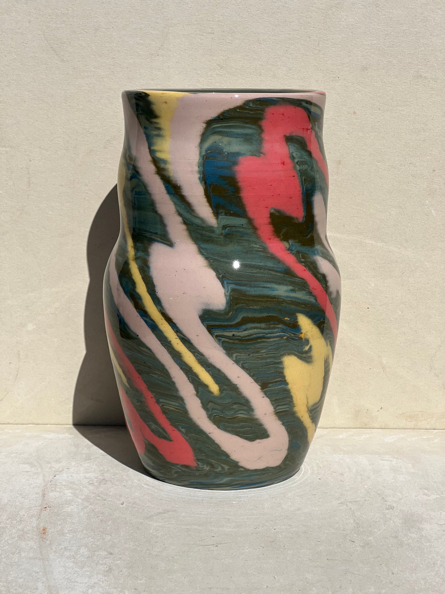 Blue/ Green Marbled Vase