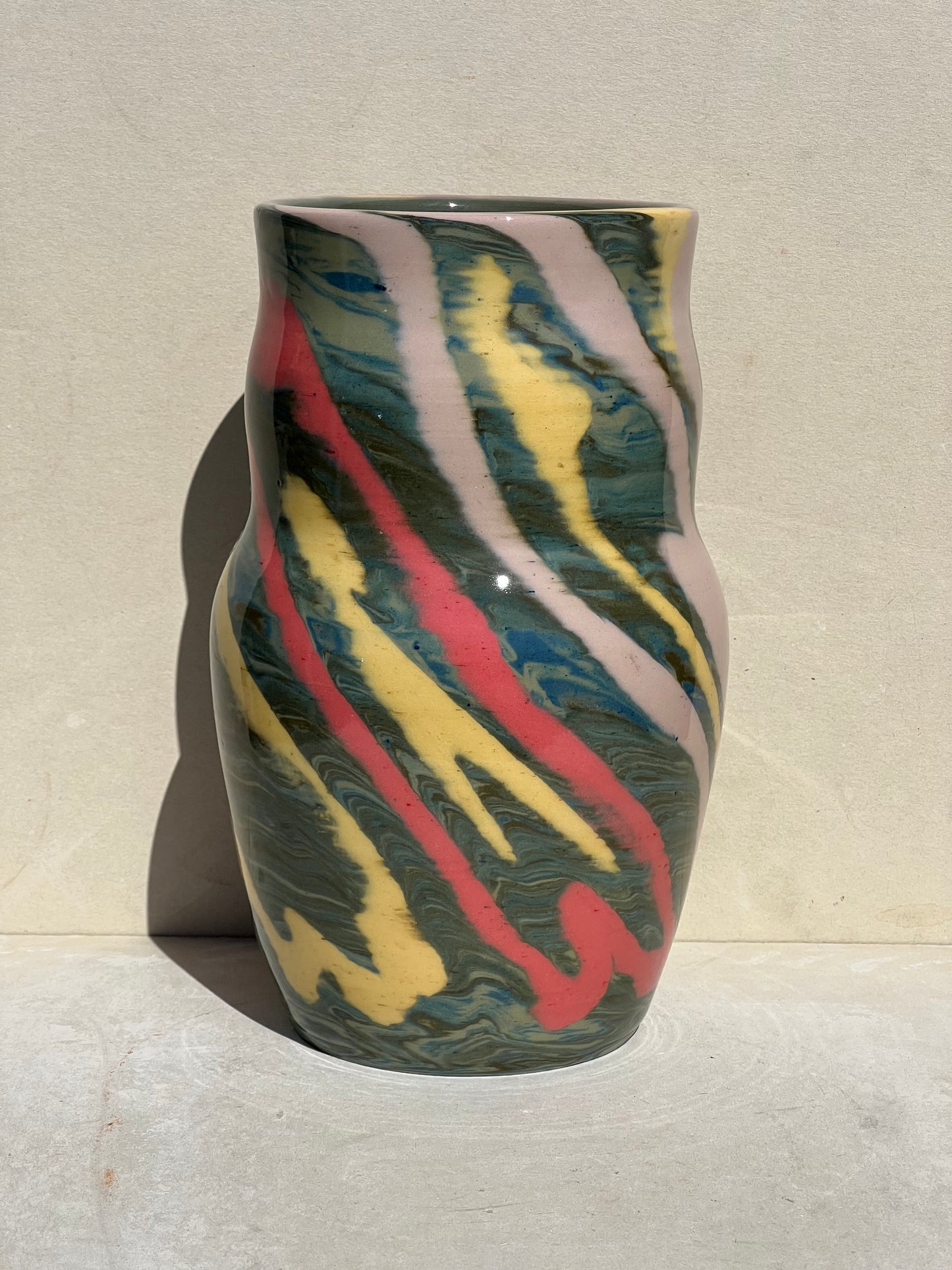 Blue/ Green Marbled Vase
