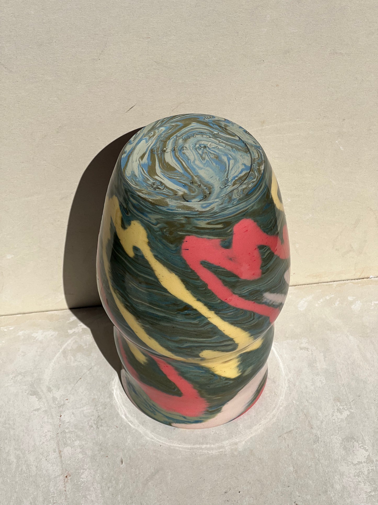 Blue/ Green Marbled Vase