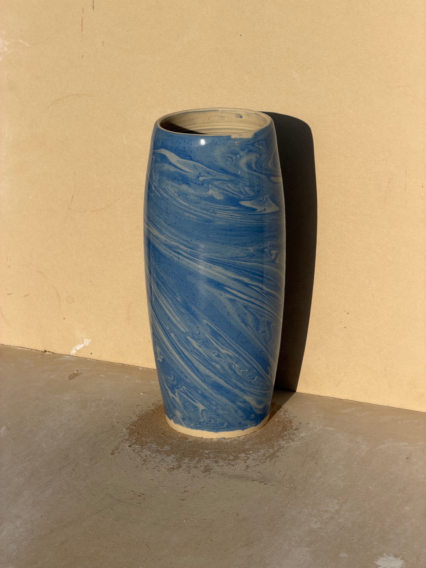 Marbled Gradient Blue Vase No. 1