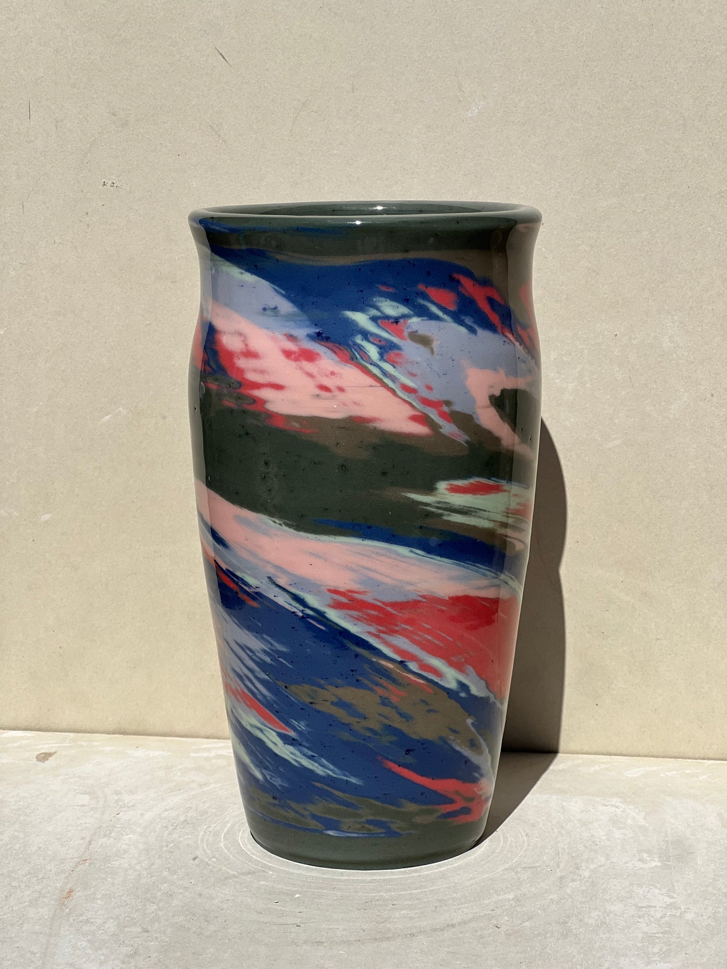 Green Colored Twist Vase
