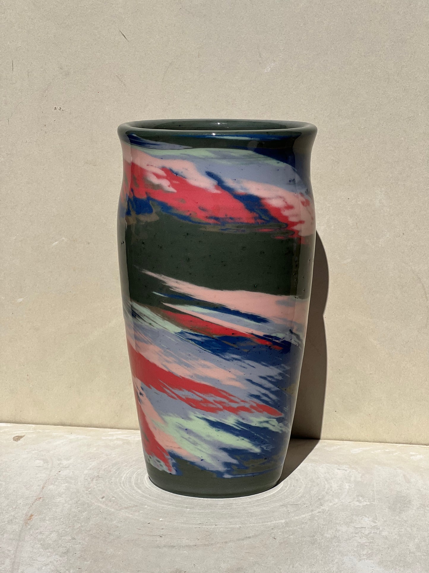 Green Colored Twist Vase