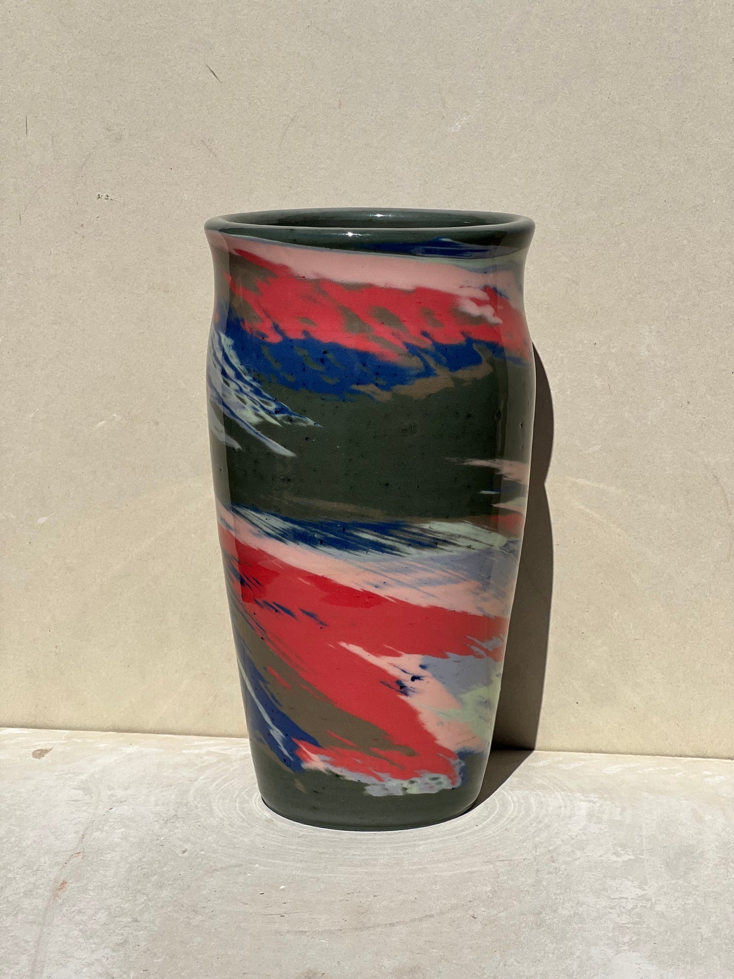 Green Colored Twist Vase