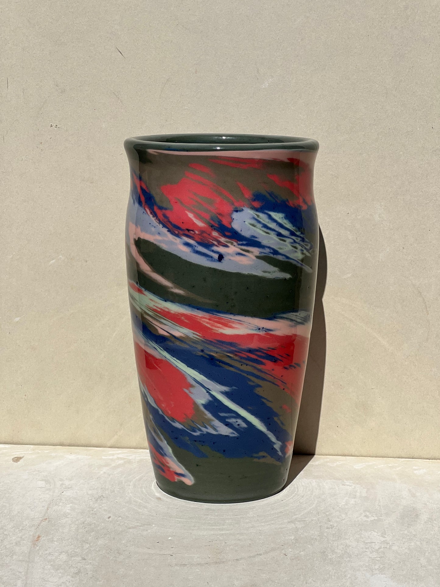 Green Colored Twist Vase